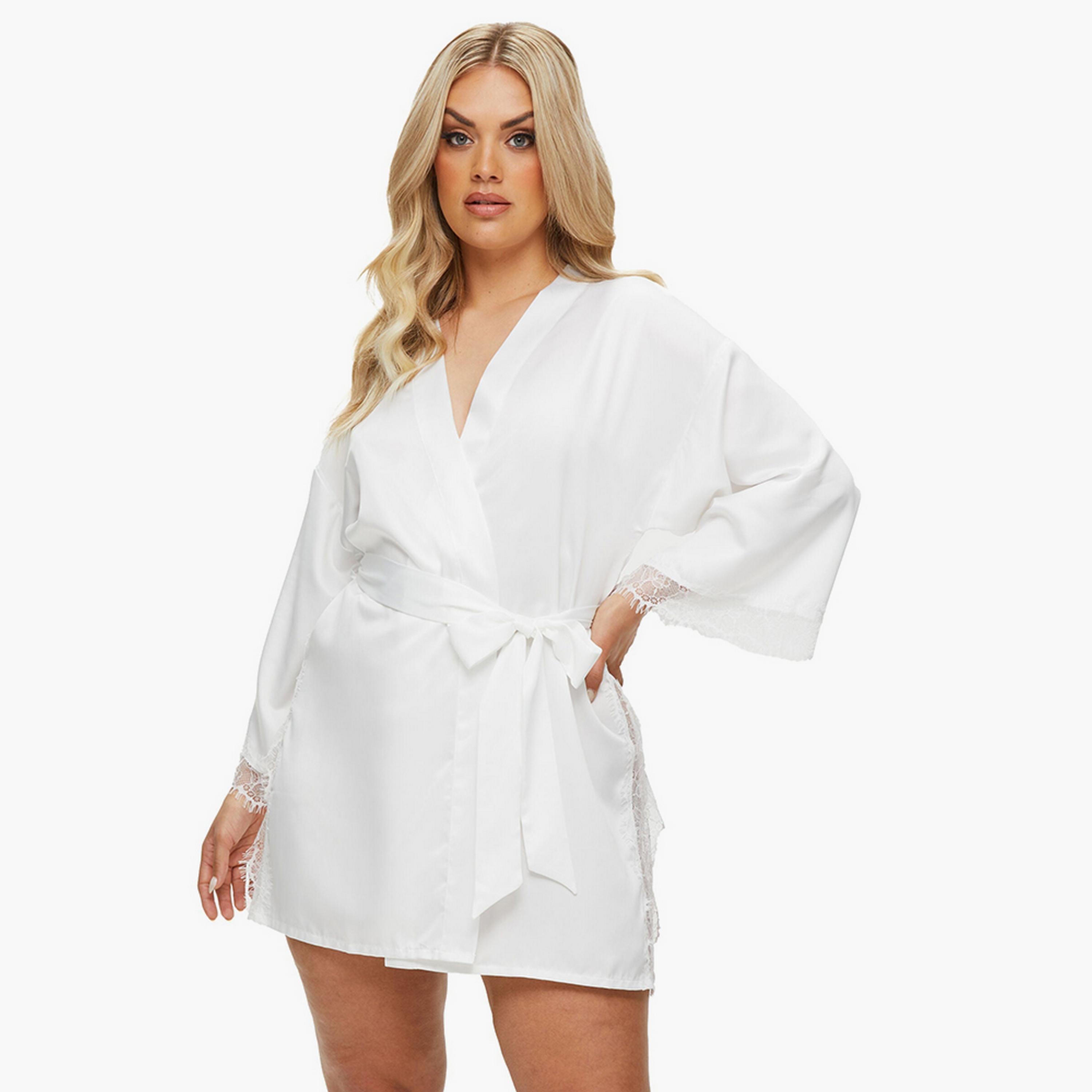 روب نسائي دانتيل بأكمام طويلة من آن سمرز-women-clothing-nightwear-robes-image-1