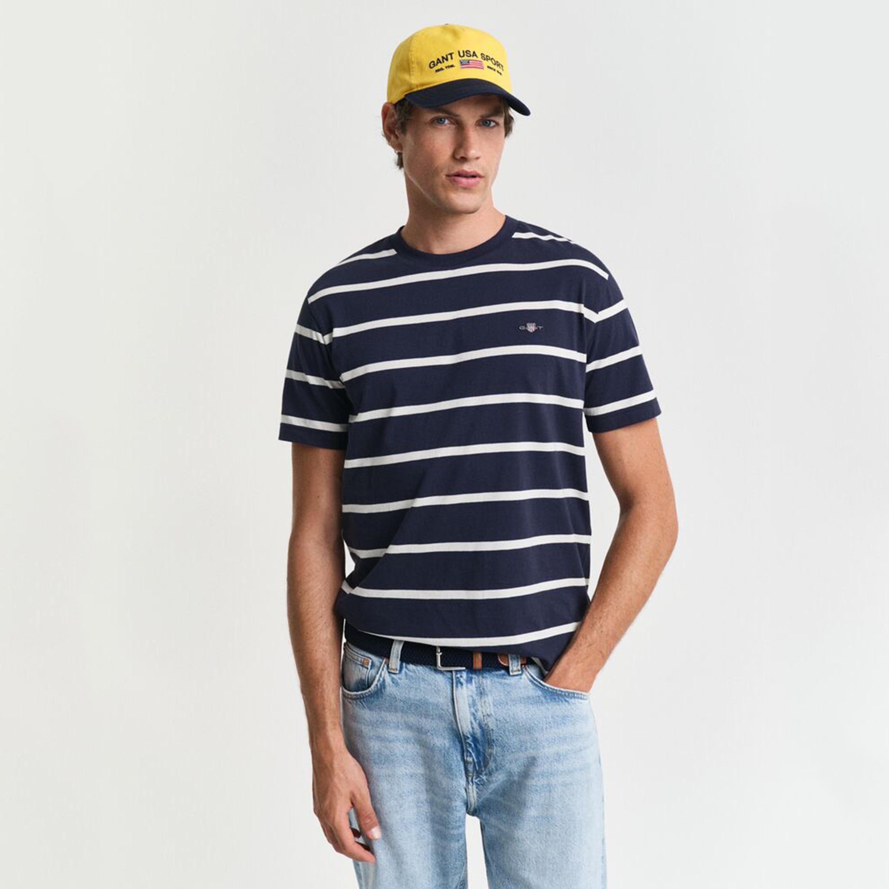 Gant Striped Crew Neck Short Sleeves Men's T-Shirt-men-clothing-tshirtsandpolos-tshirts-image-1
