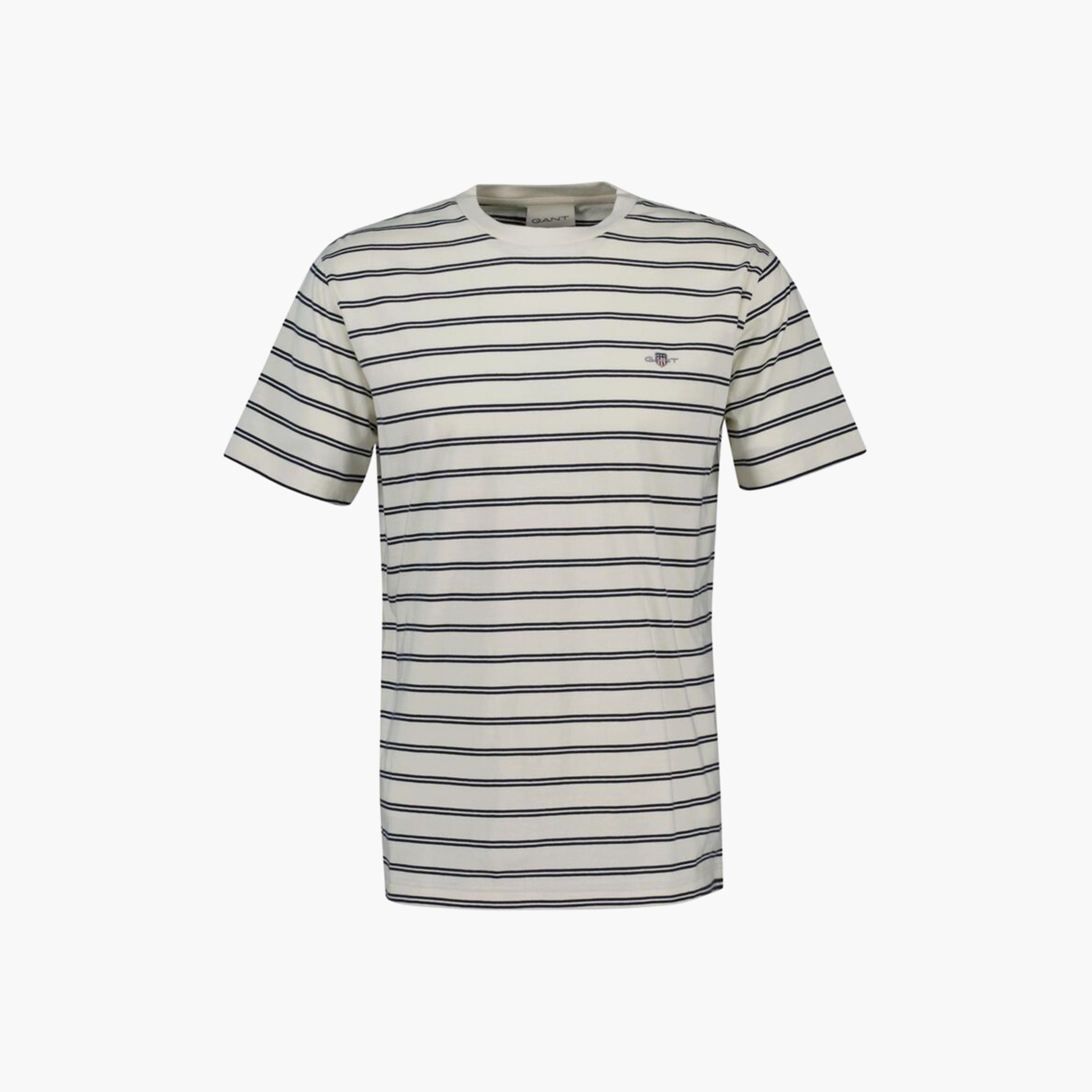 تيشيرت رجالي بياقة دائرية وأكمام قصيرة ومخطط من جانت.-men-clothing-tshirtsandpolos-tshirts-image-1