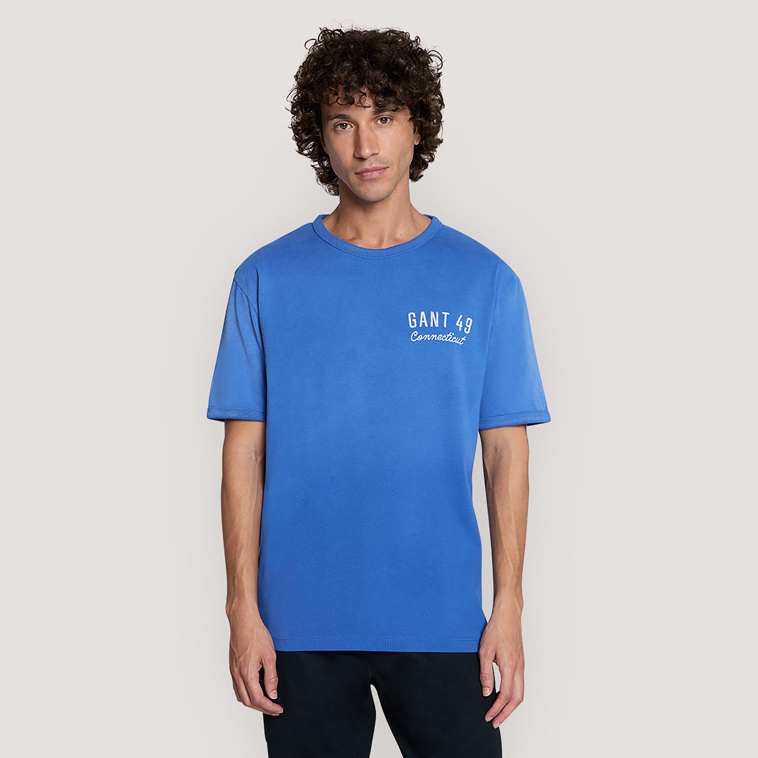تي شيرت رجالي بأكمام قصيرة ورقبة دائرية وطبعة نصية من جانت-men-clothing-tshirtsandpolos-tshirts-image-1