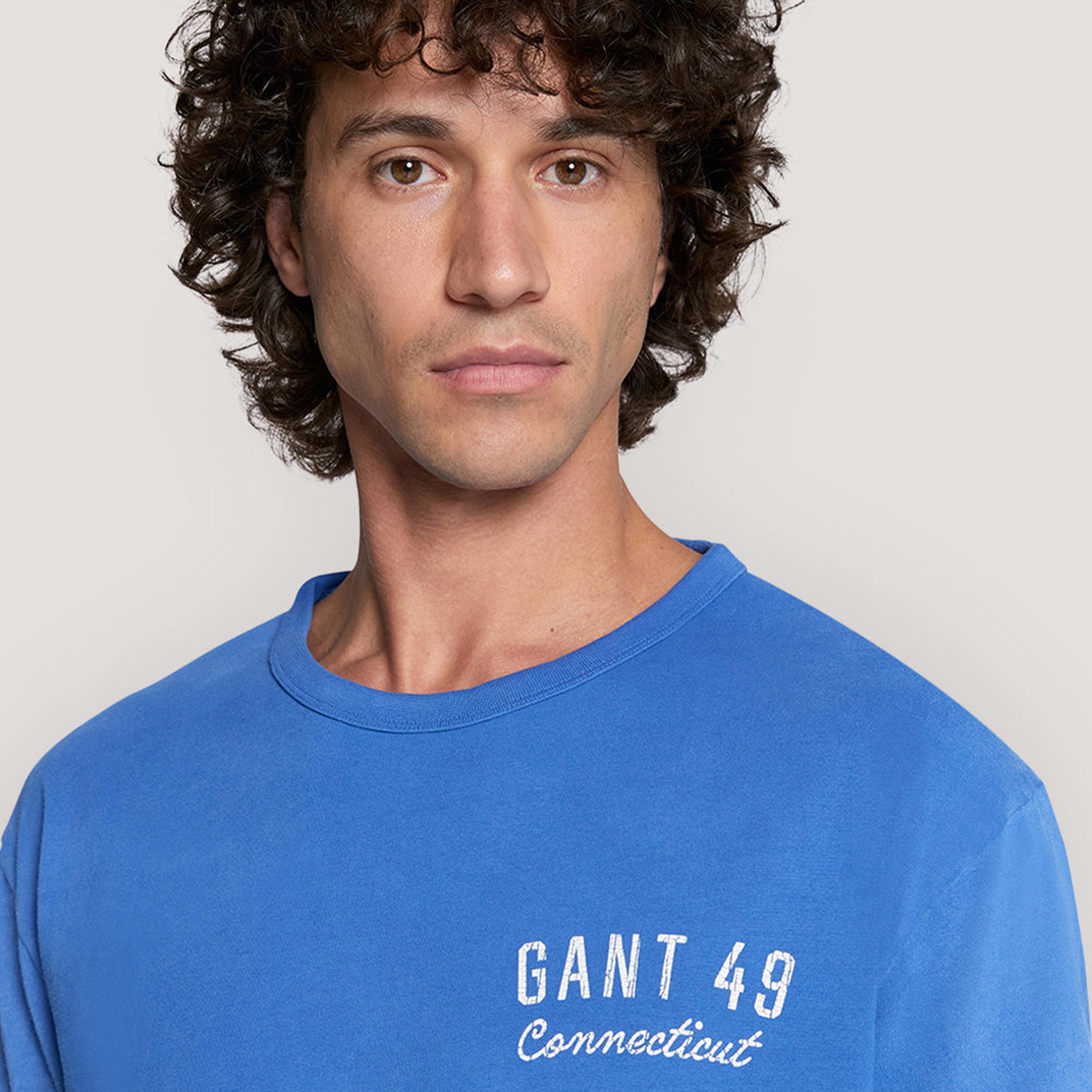 تي شيرت رجالي بأكمام قصيرة ورقبة دائرية وطبعة نصية من جانت-men-clothing-tshirtsandpolos-tshirts-image-3