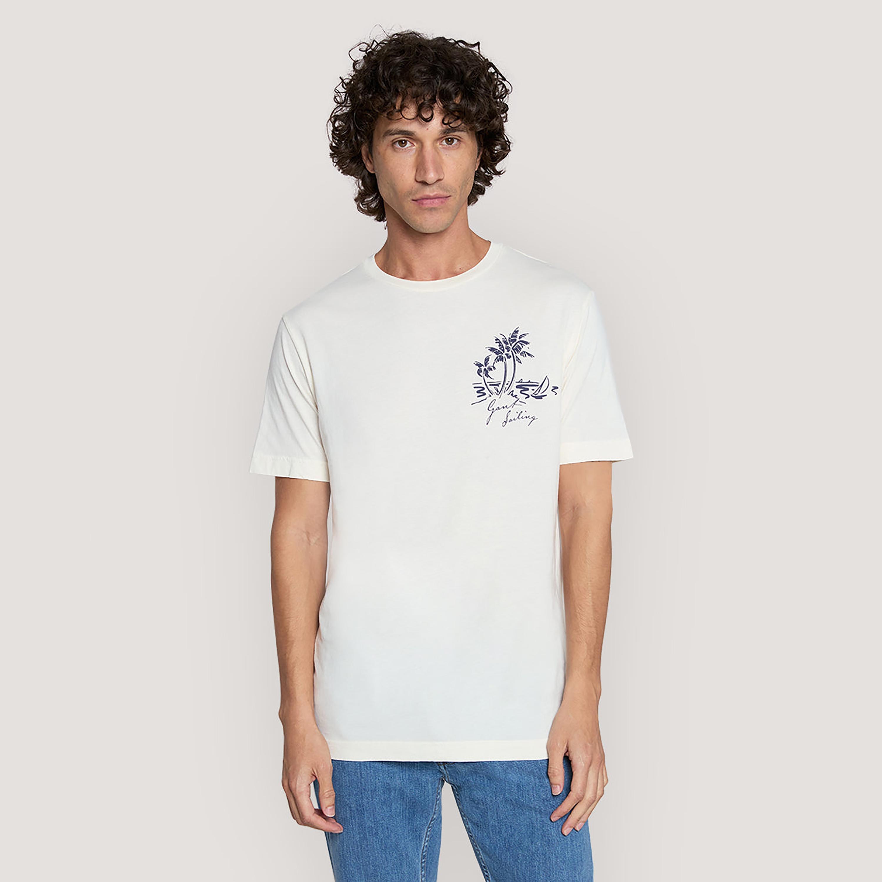 تيشيرت رجالي بياقة دائرية وأكمام قصيرة ومطبوع من جانت.-men-clothing-tshirtsandpolos-tshirts-image-1