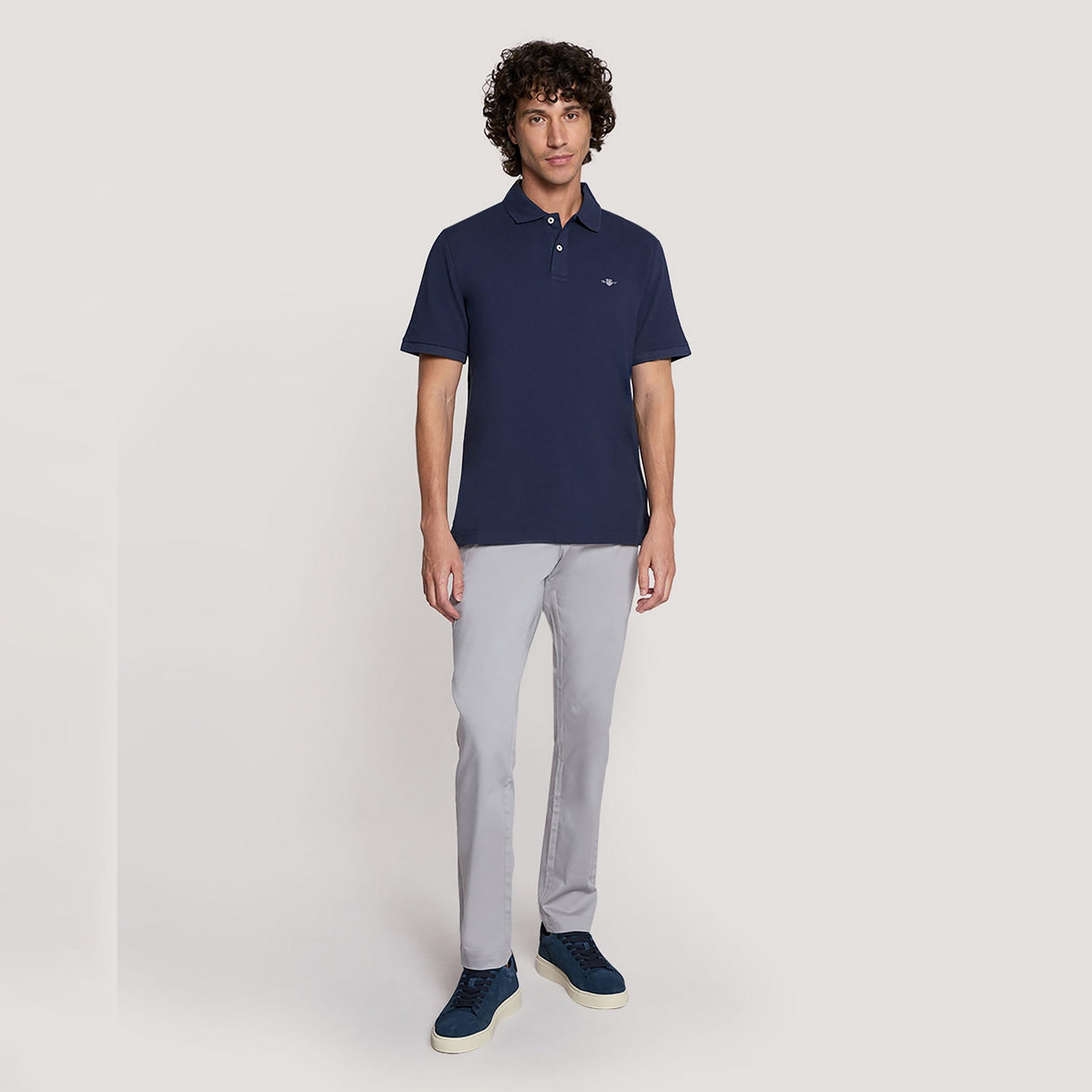 قميص بولو رجالي سادة بأكمام قصيرة من غانت-men-clothing-tshirtsandpolos-polos-image-2
