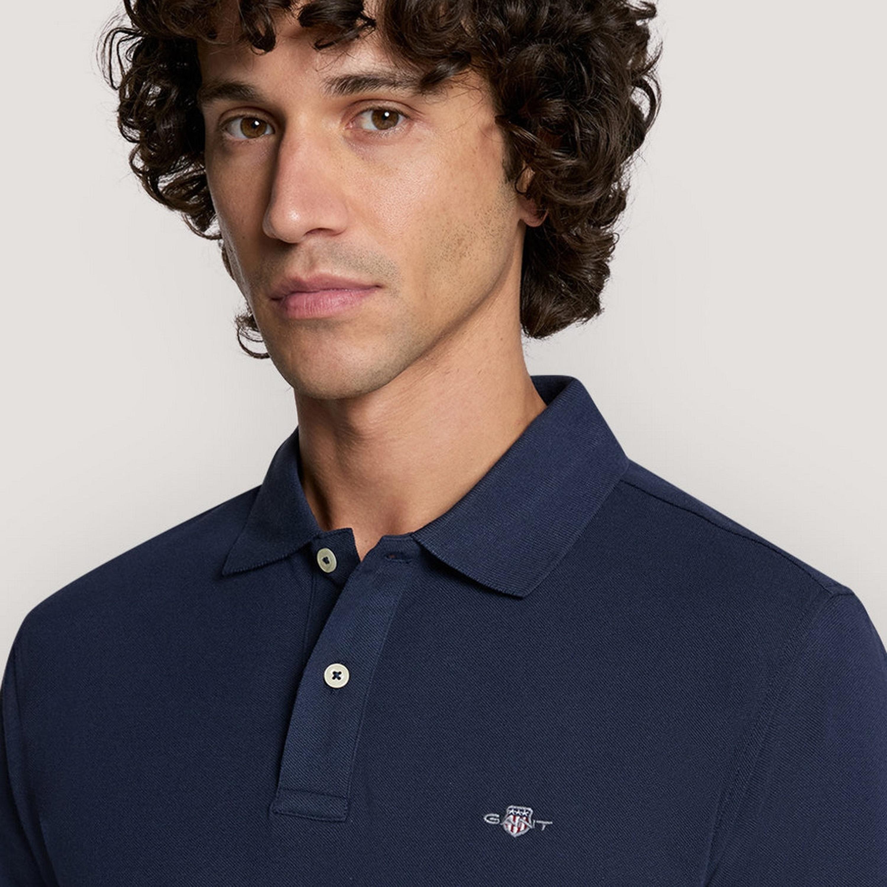 قميص بولو رجالي سادة بأكمام قصيرة من غانت-men-clothing-tshirtsandpolos-polos-image-3