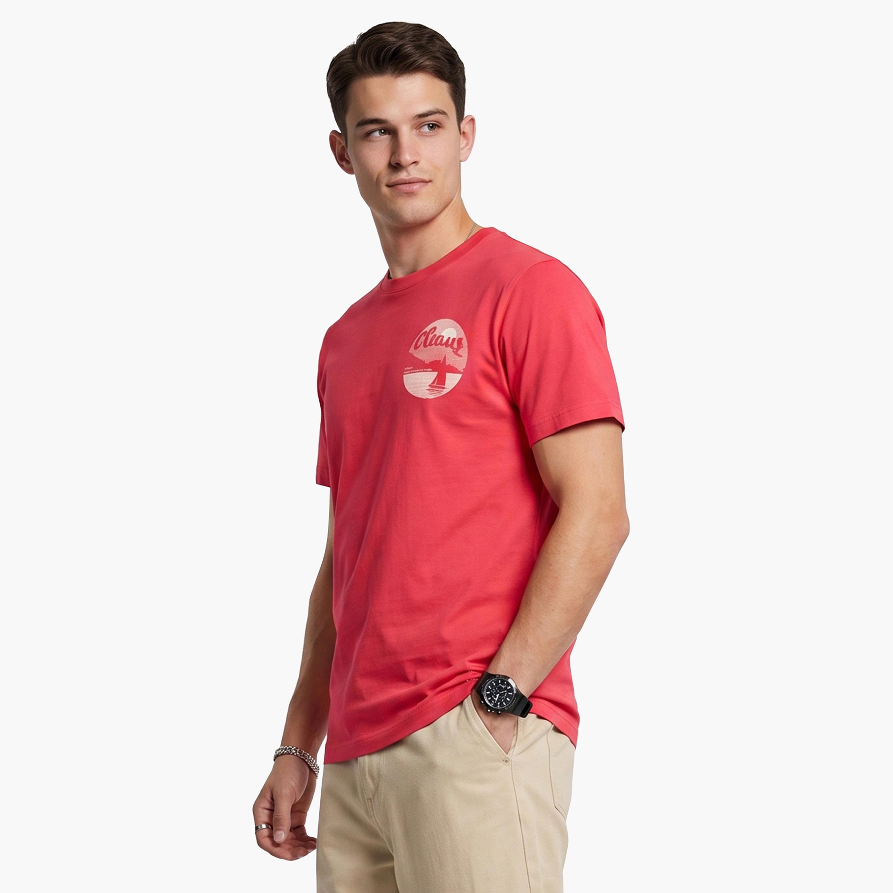 تيشيرت رجالي بياقة دائرية وأكمام قصيرة وطبعة جرافيك من جانت.-men-clothing-tshirtsandpolos-tshirts-image-5