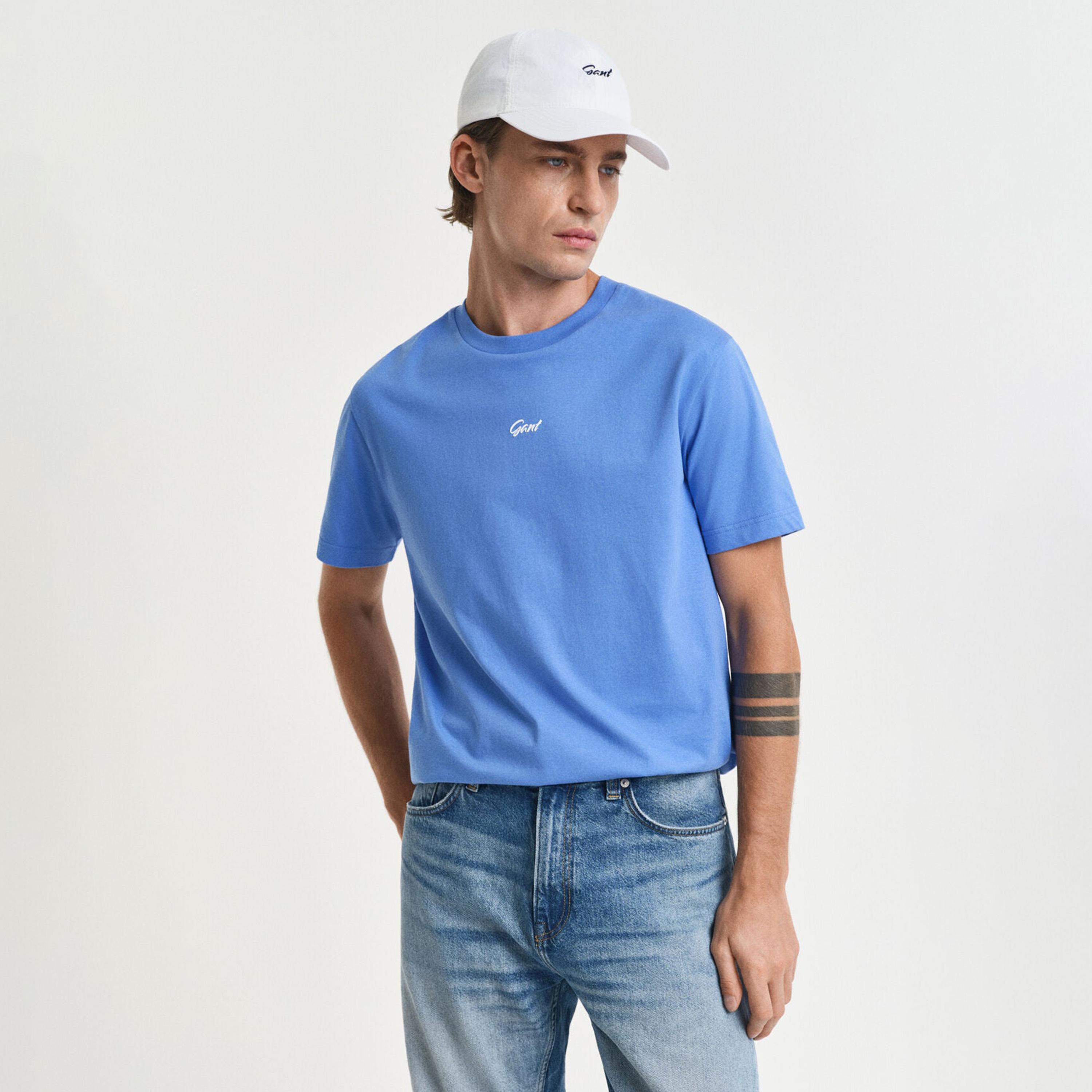 تيشيرت رجالي بياقة دائرية وأكمام قصيرة وسادة من جانت.-men-clothing-tshirtsandpolos-tshirts-image-1