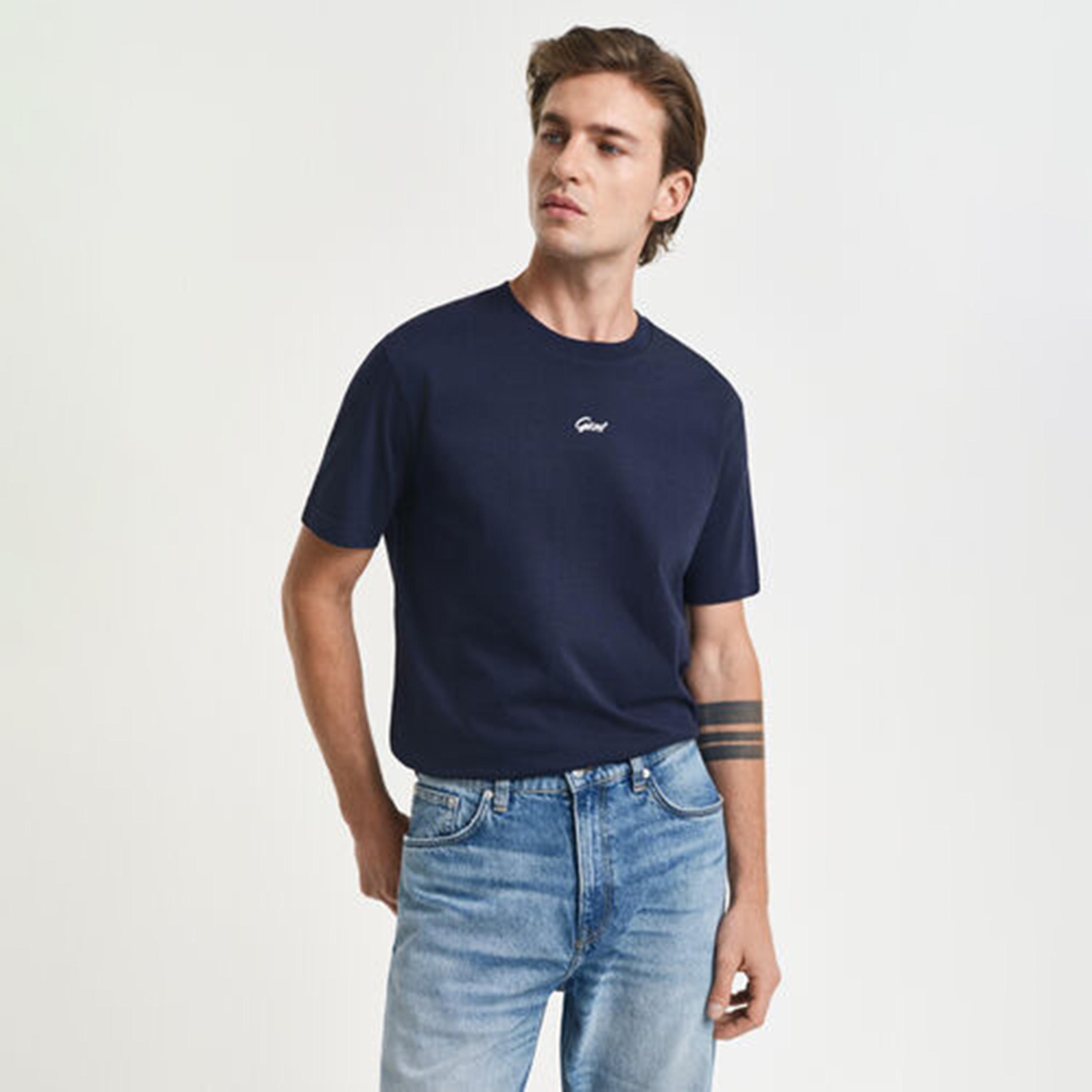 تيشيرت رجالي بياقة دائرية وأكمام قصيرة وسادة من جانت.-men-clothing-tshirtsandpolos-tshirts-image-5