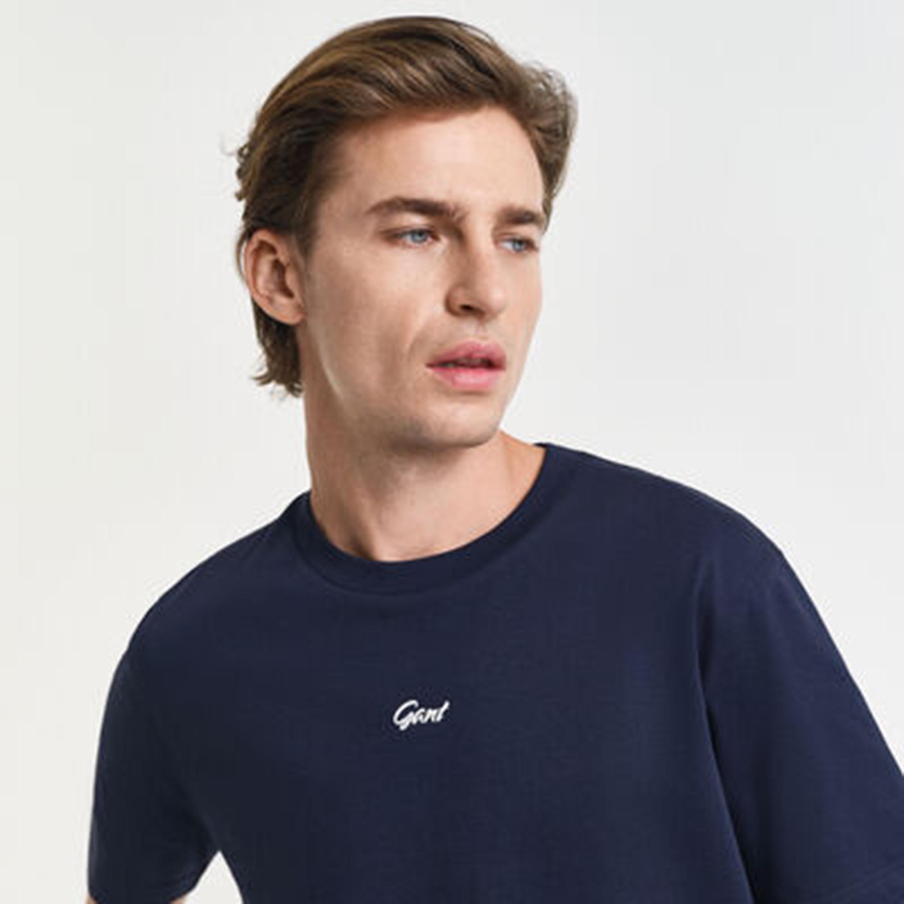 Gant Plain Crew Neck Short Sleeves Men's T-Shirt-men-clothing-tshirtsandpolos-tshirts-image-3