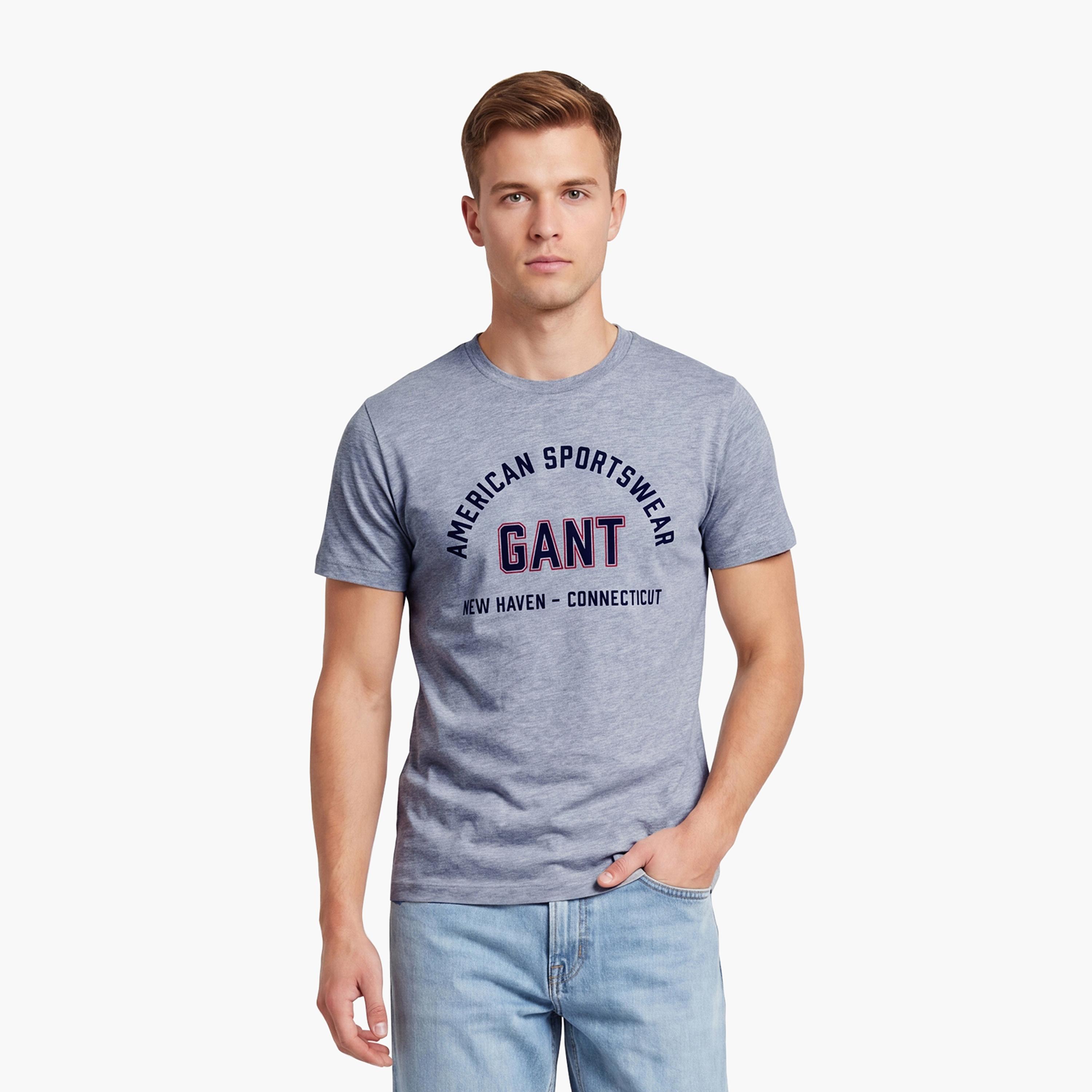 Gant Printed Crew Neck Short Sleeves Men's T-Shirt-men-clothing-tshirtsandpolos-tshirts-image-1