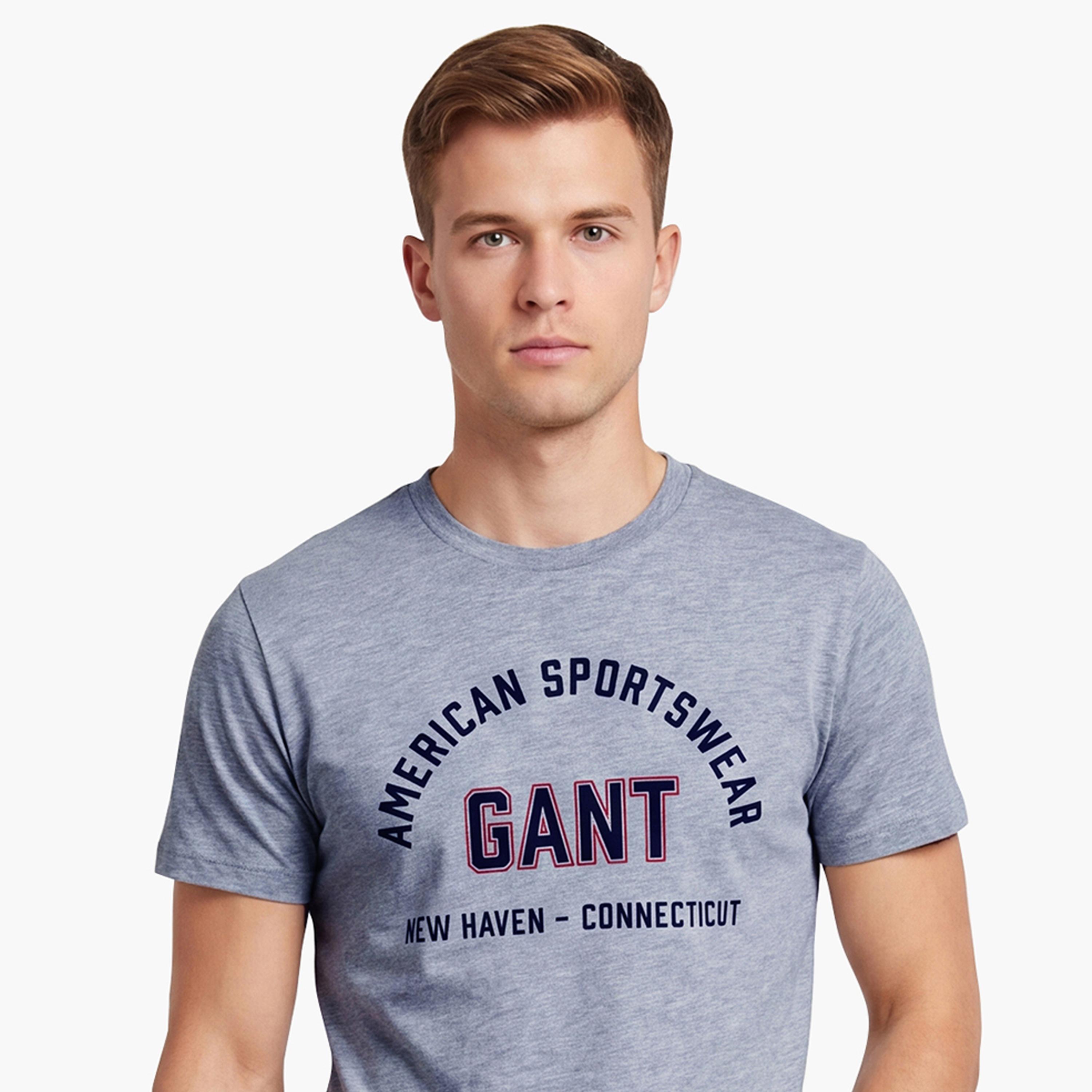Gant Printed Crew Neck Short Sleeves Men's T-Shirt-men-clothing-tshirtsandpolos-tshirts-image-3
