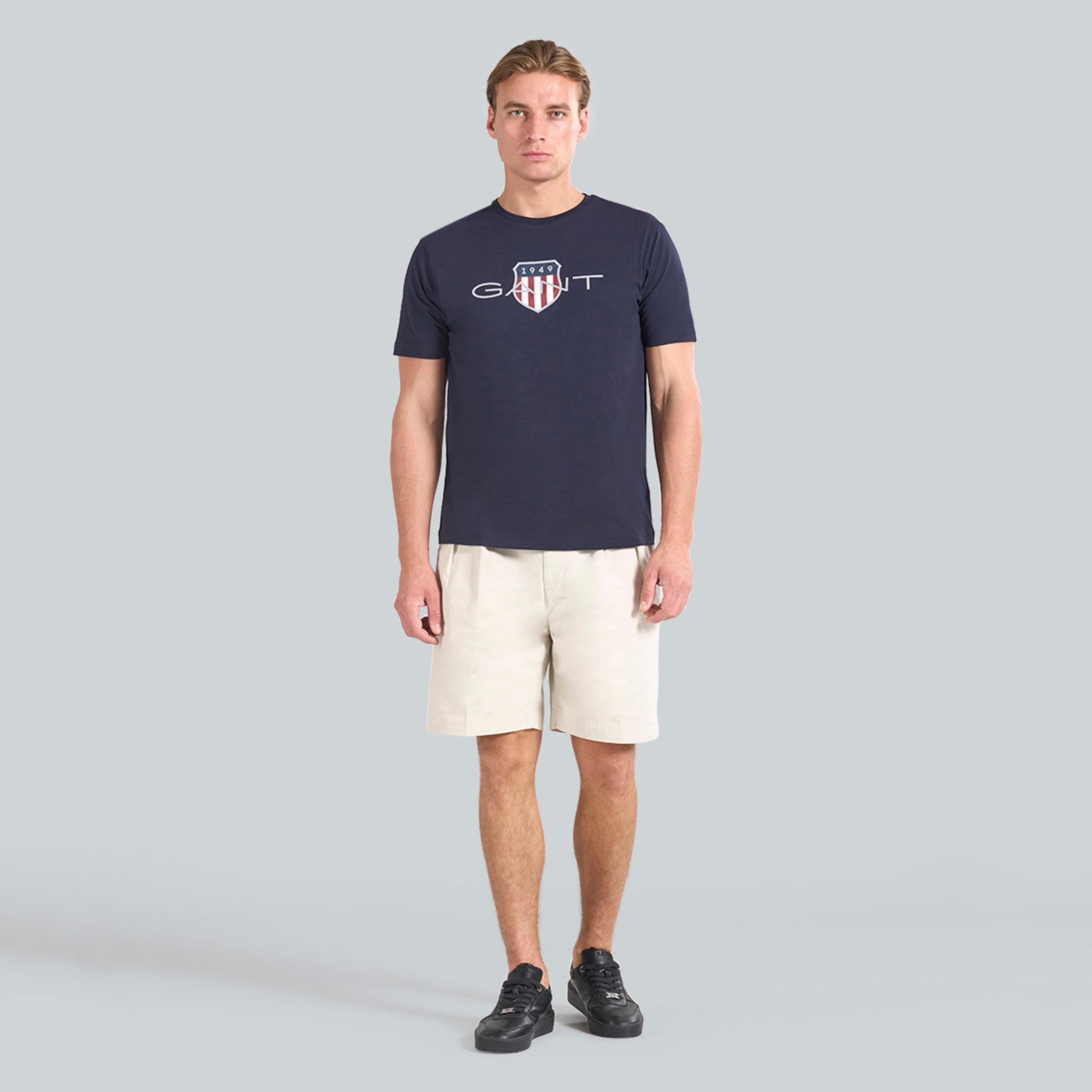 تيشيرت رجالي بياقة دائرية وأكمام قصيرة وطبعة شعار من جانت.-men-clothing-tshirtsandpolos-tshirts-image-6