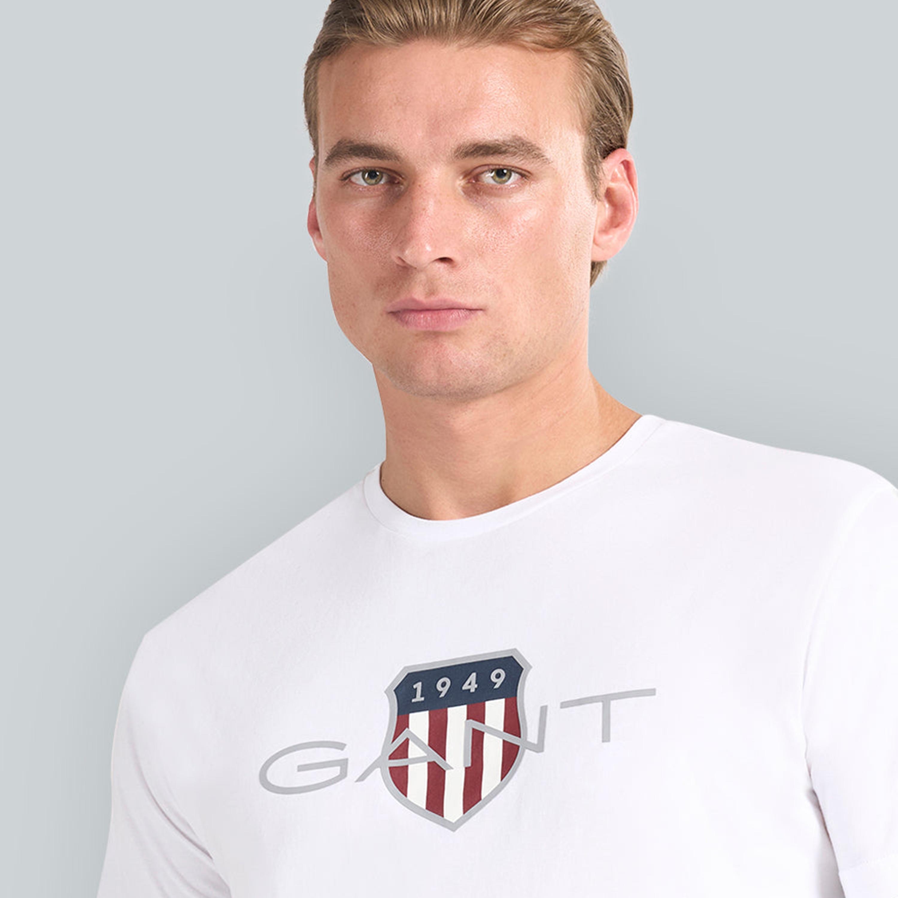 تيشيرت رجالي بياقة دائرية وأكمام قصيرة وطبعة شعار من جانت.-men-clothing-tshirtsandpolos-tshirts-image-3