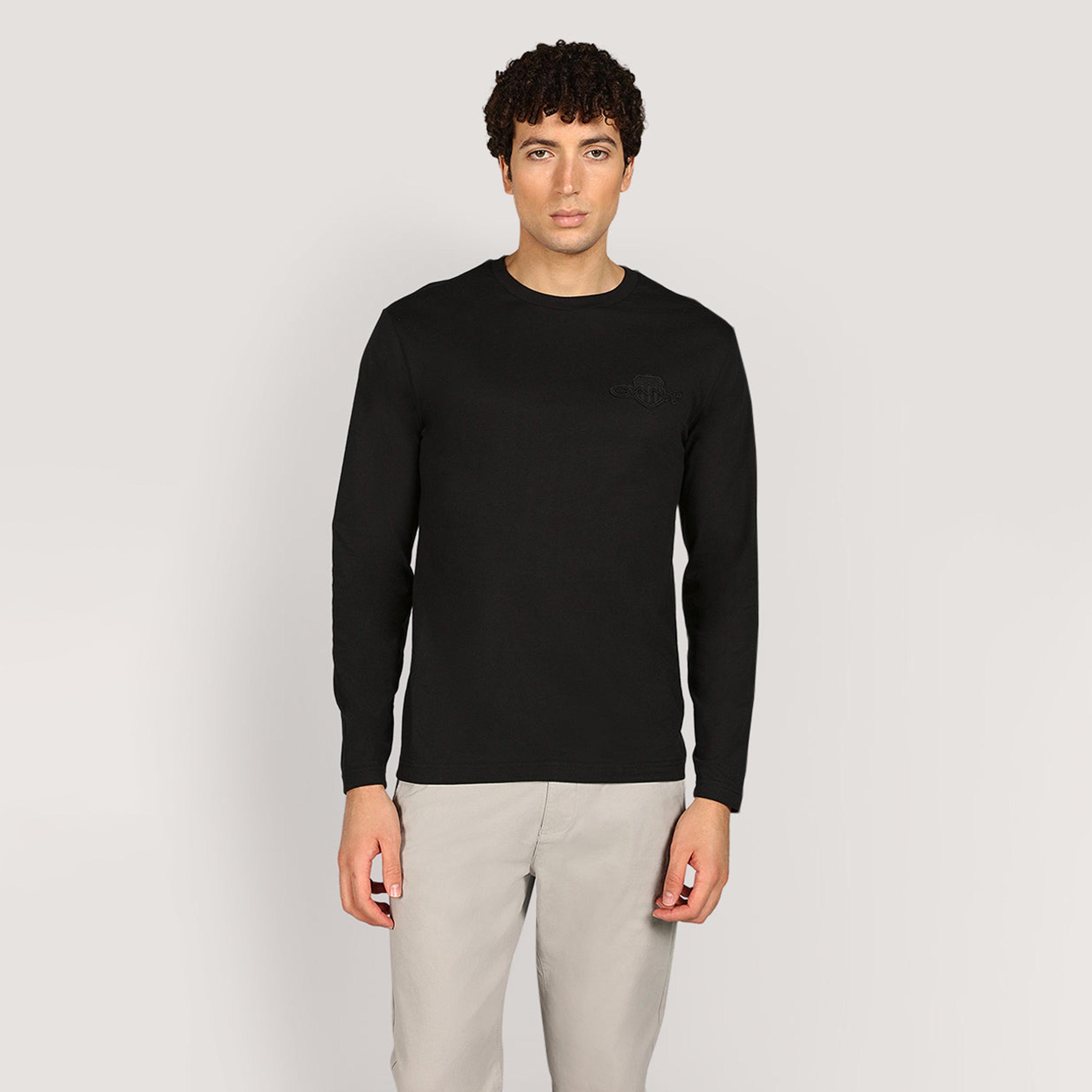 Gant Tonal Shield Regular Fit Long Sleeves Crew Neck Men's T-Shirt-men-clothing-tshirtsandpolos-tshirts-image-1