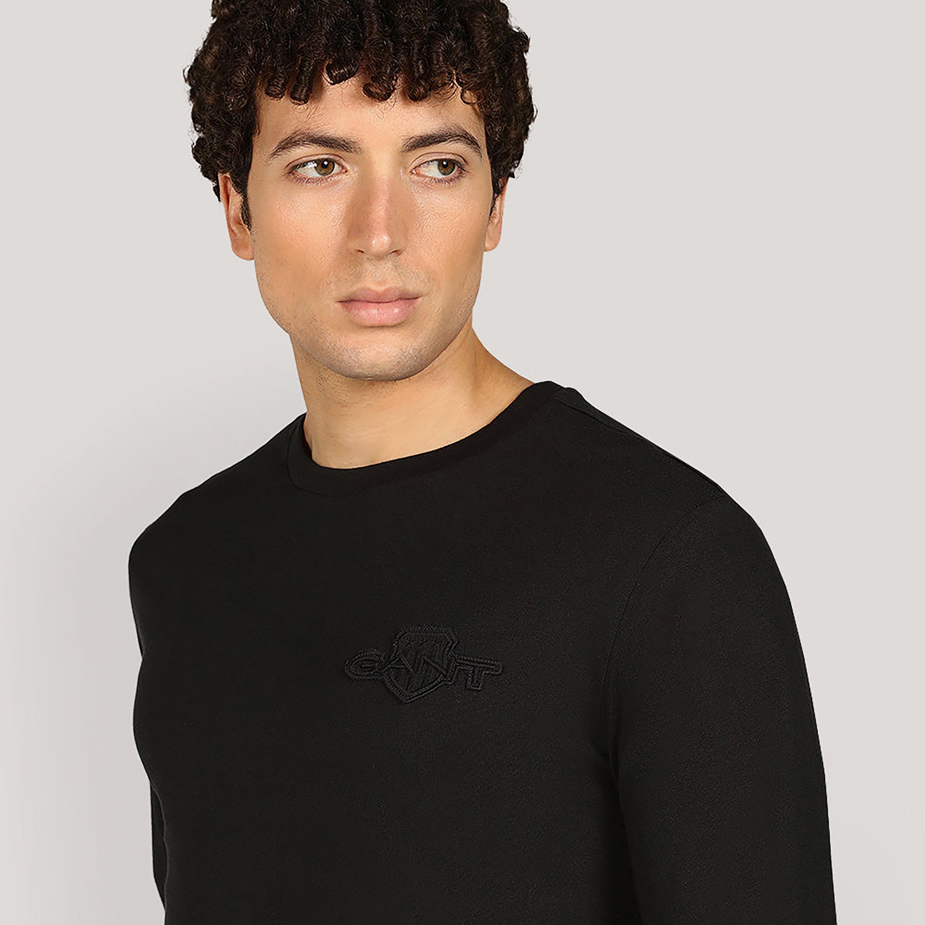 Gant Tonal Shield Regular Fit Long Sleeves Crew Neck Men's T-Shirt-men-clothing-tshirtsandpolos-tshirts-image-3