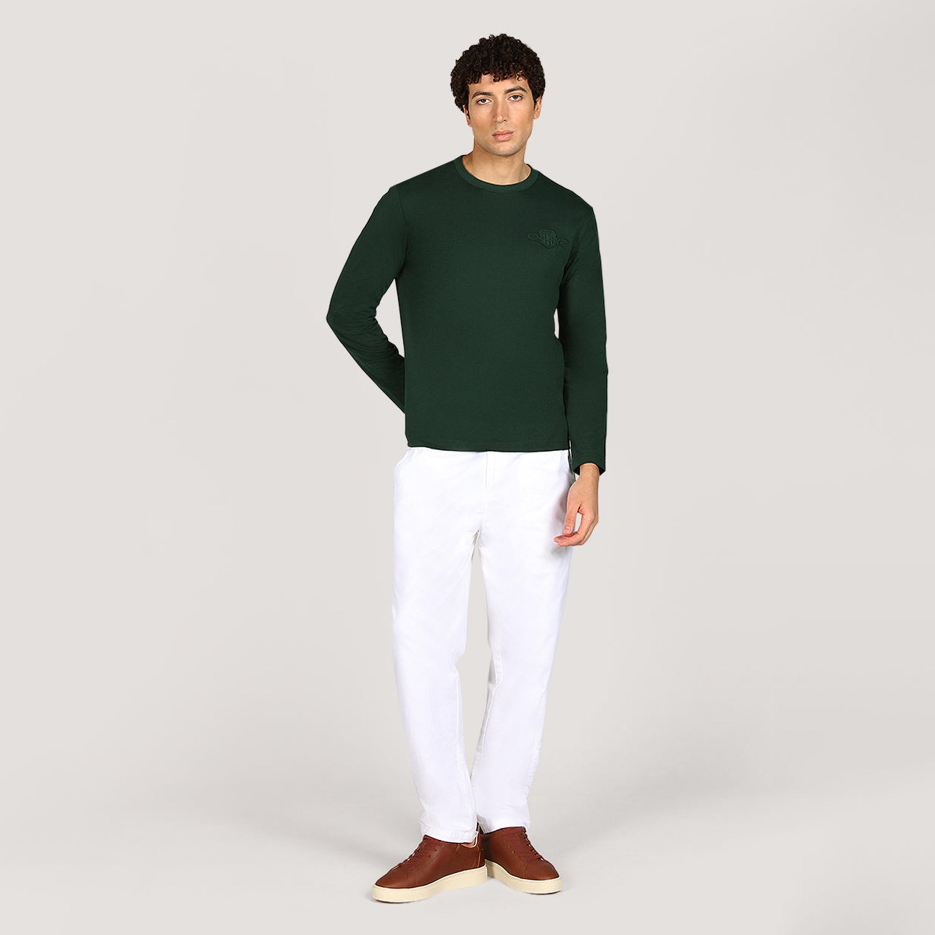 تيشيرت رجالي بياقة دائرية وأكمام طويلة، بشعار مطرز من جانت-men-clothing-tshirtsandpolos-tshirts-image-6