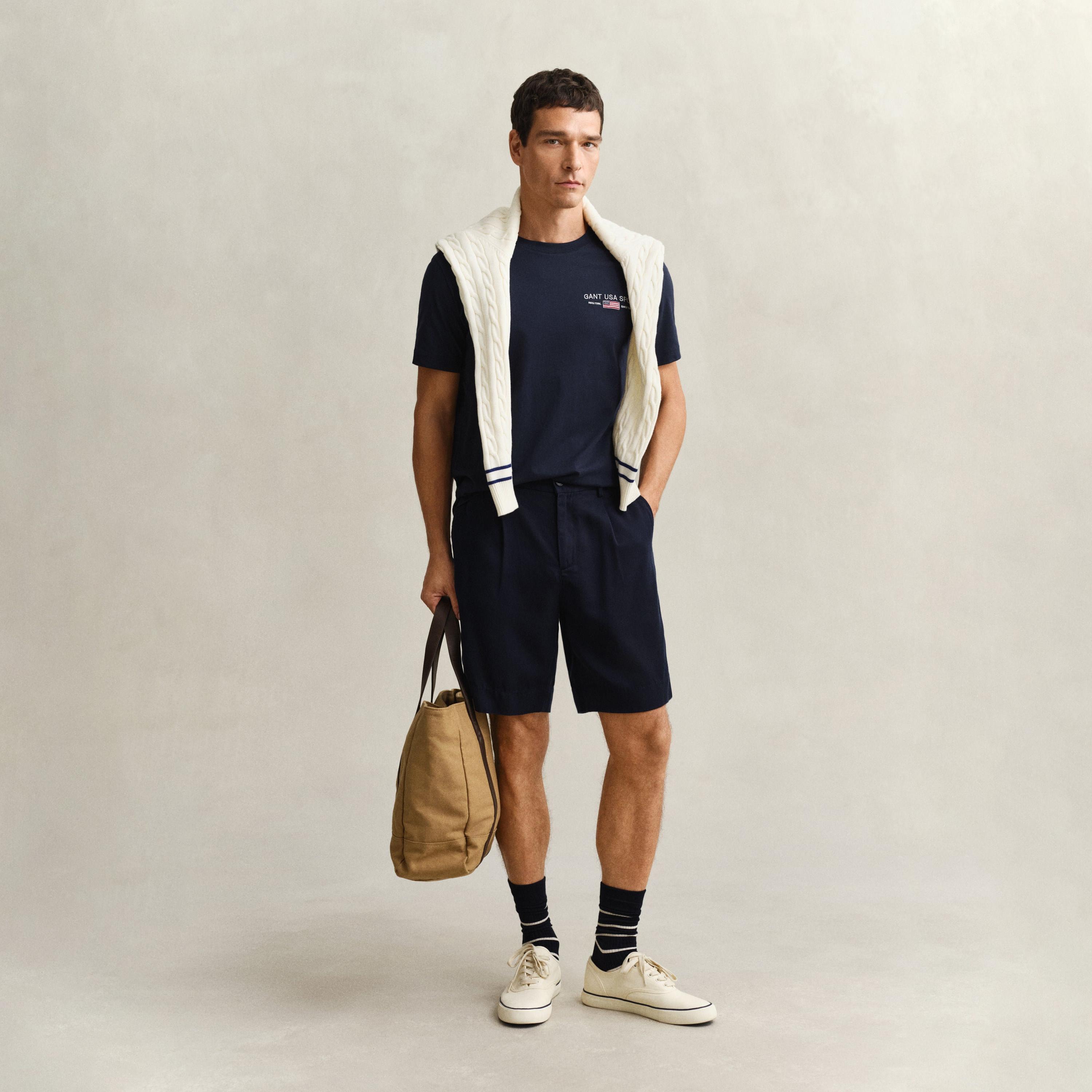 Gant Embroidered Regular Fit Short Sleeves Crew Neck Men's T-Shirt-men-clothing-tshirtsandpolos-tshirts-image-2