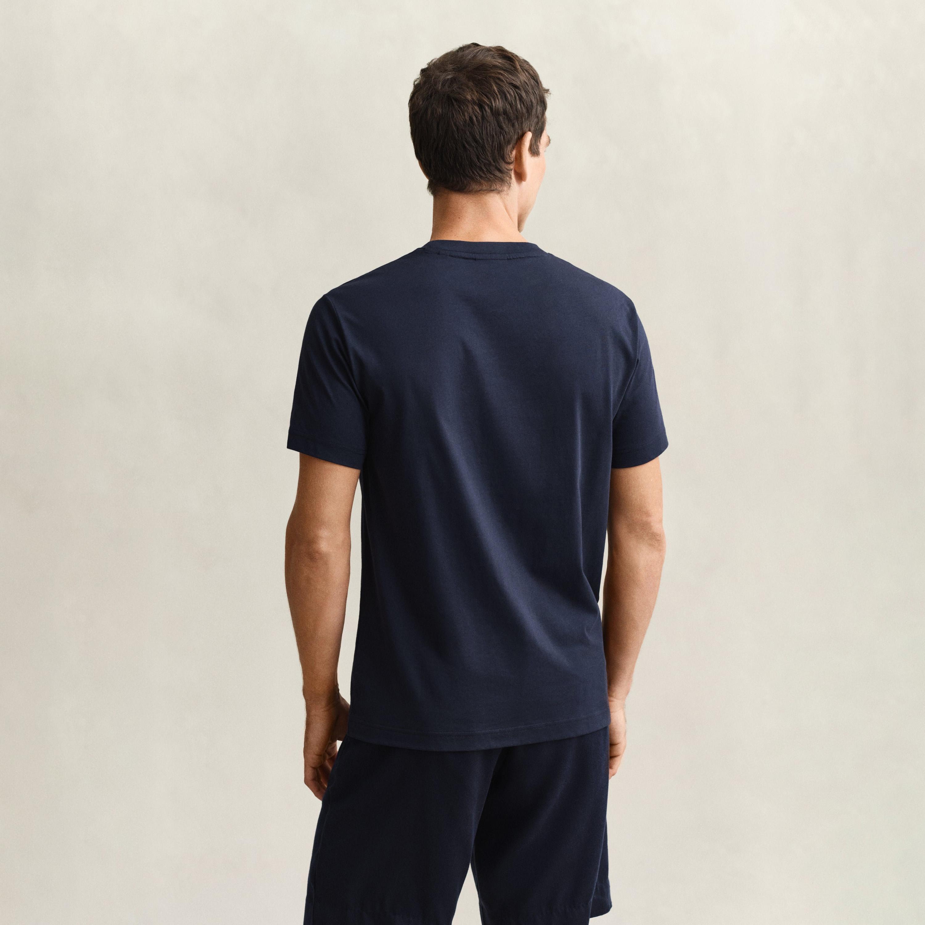 Gant Embroidered Regular Fit Short Sleeves Crew Neck Men's T-Shirt-men-clothing-tshirtsandpolos-tshirts-image-4