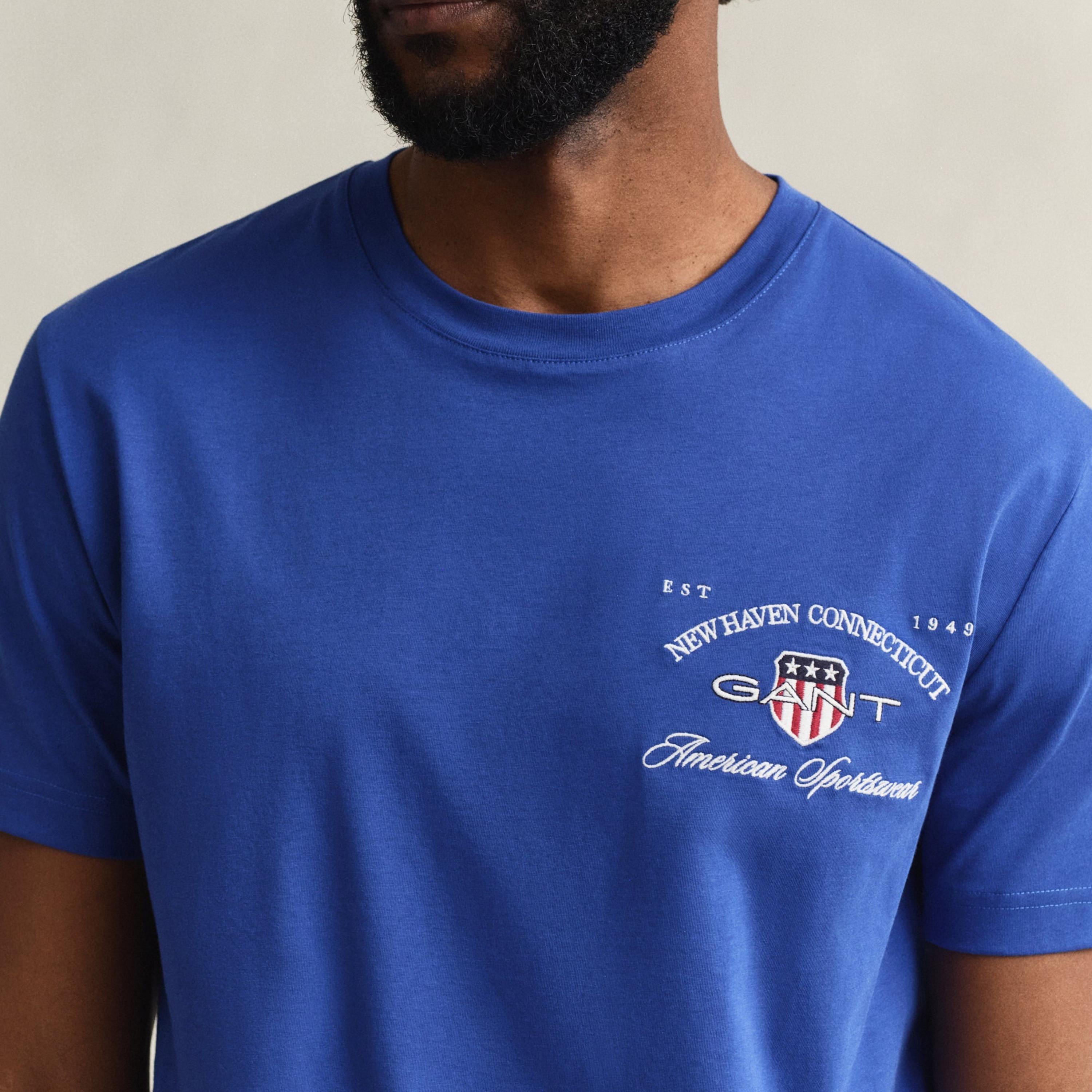Gant Embroidered Regular Fit Short Sleeves Crew Neck Men's T-Shirt-men-clothing-tshirtsandpolos-tshirts-image-3