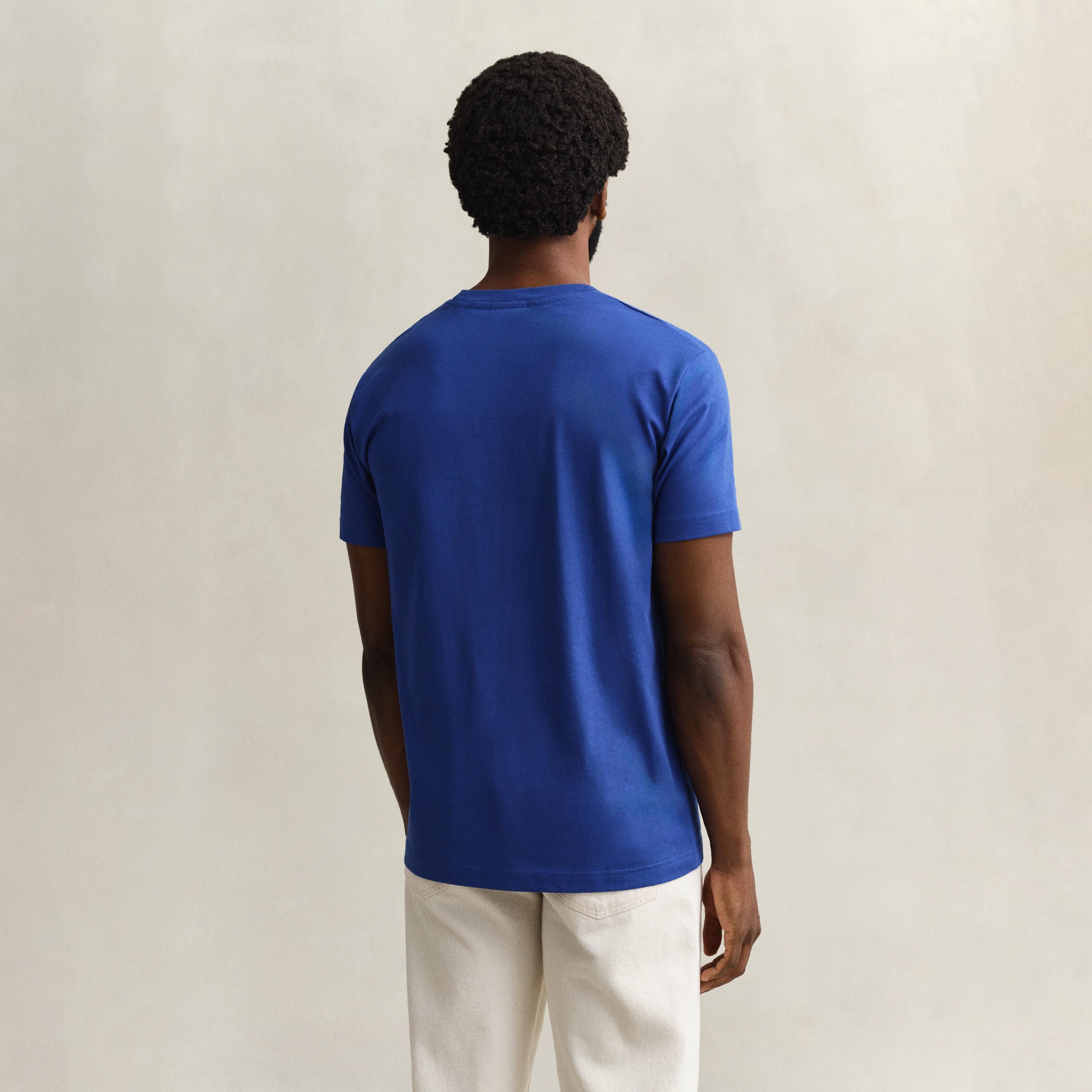 Gant Embroidered Regular Fit Short Sleeves Crew Neck Men's T-Shirt-men-clothing-tshirtsandpolos-tshirts-image-4