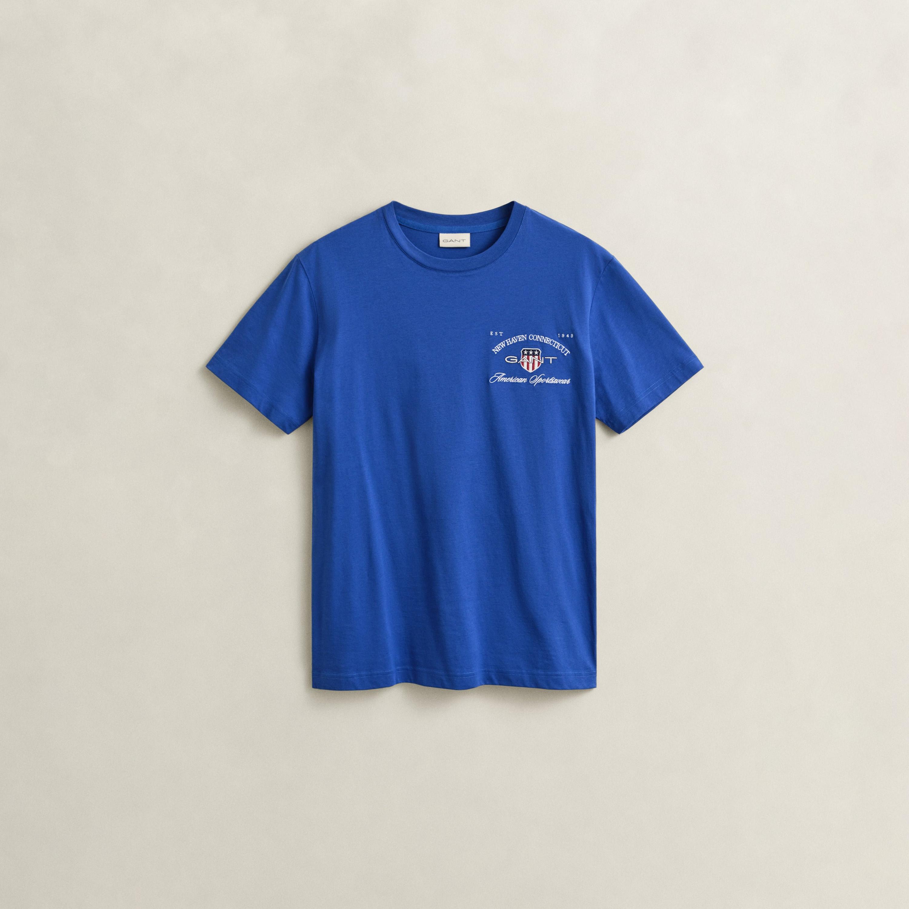 Gant Embroidered Regular Fit Short Sleeves Crew Neck Men's T-Shirt-men-clothing-tshirtsandpolos-tshirts-image-5