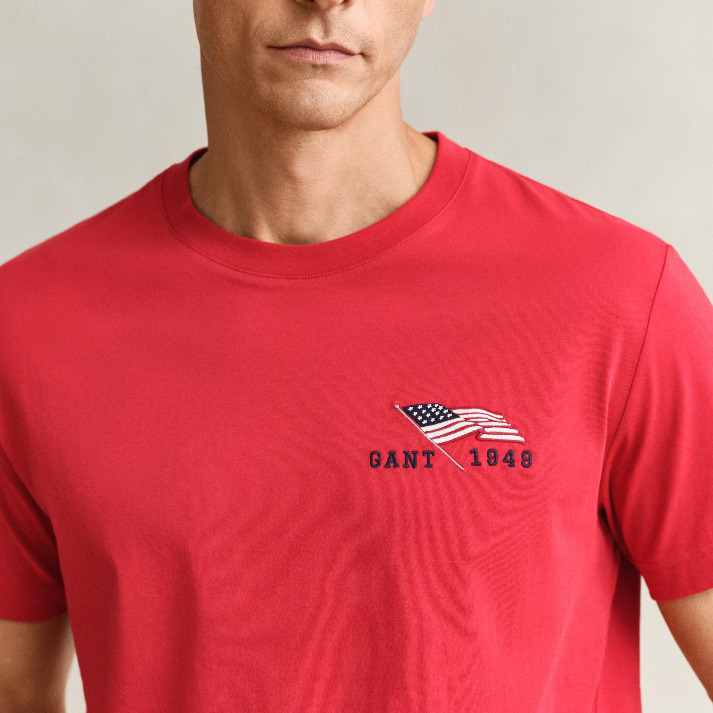 Gant Embroidered Regular Fit Short Sleeves Crew Neck Men's T-Shirt-men-clothing-tshirtsandpolos-tshirts-image-3