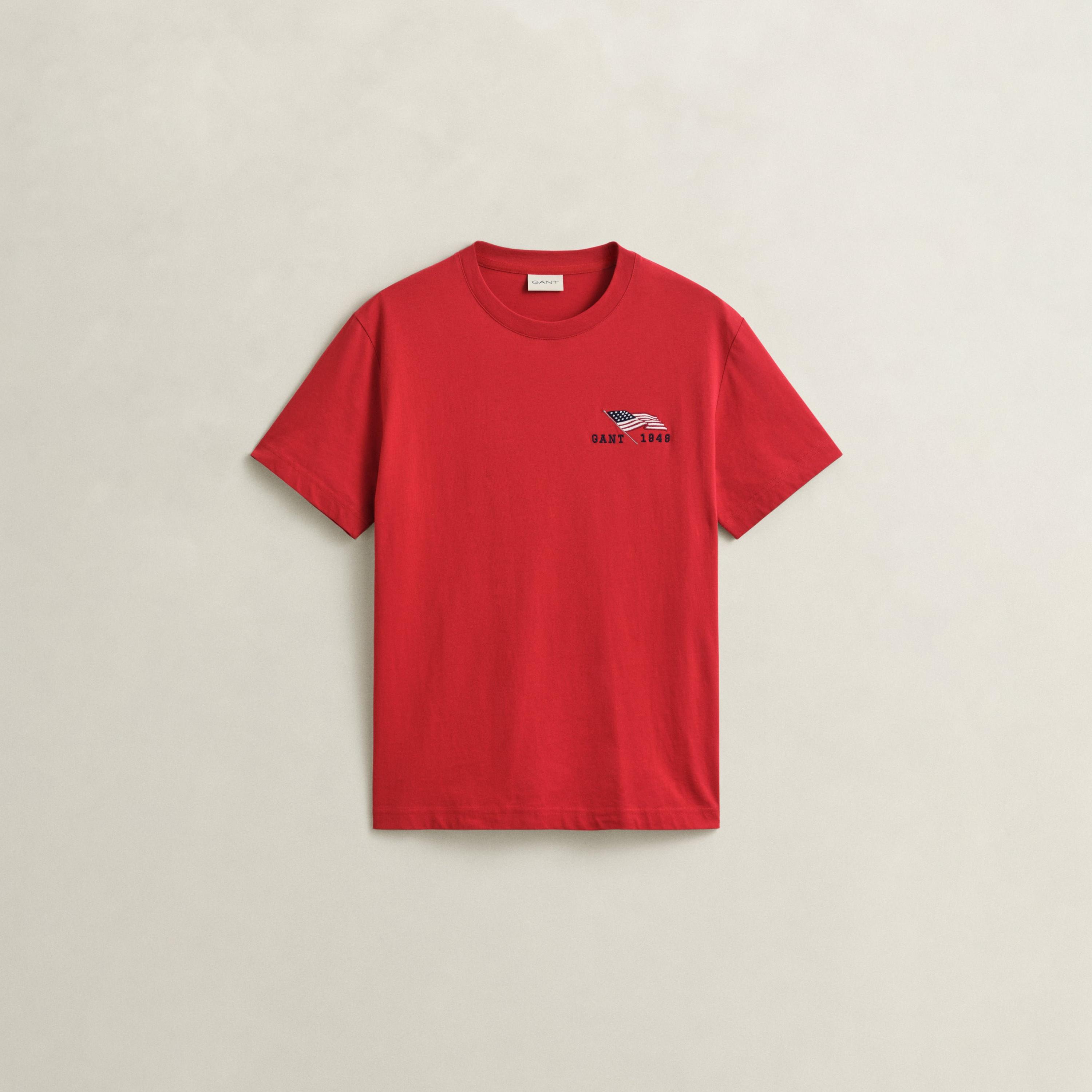 Gant Embroidered Regular Fit Short Sleeves Crew Neck Men's T-Shirt-men-clothing-tshirtsandpolos-tshirts-image-5