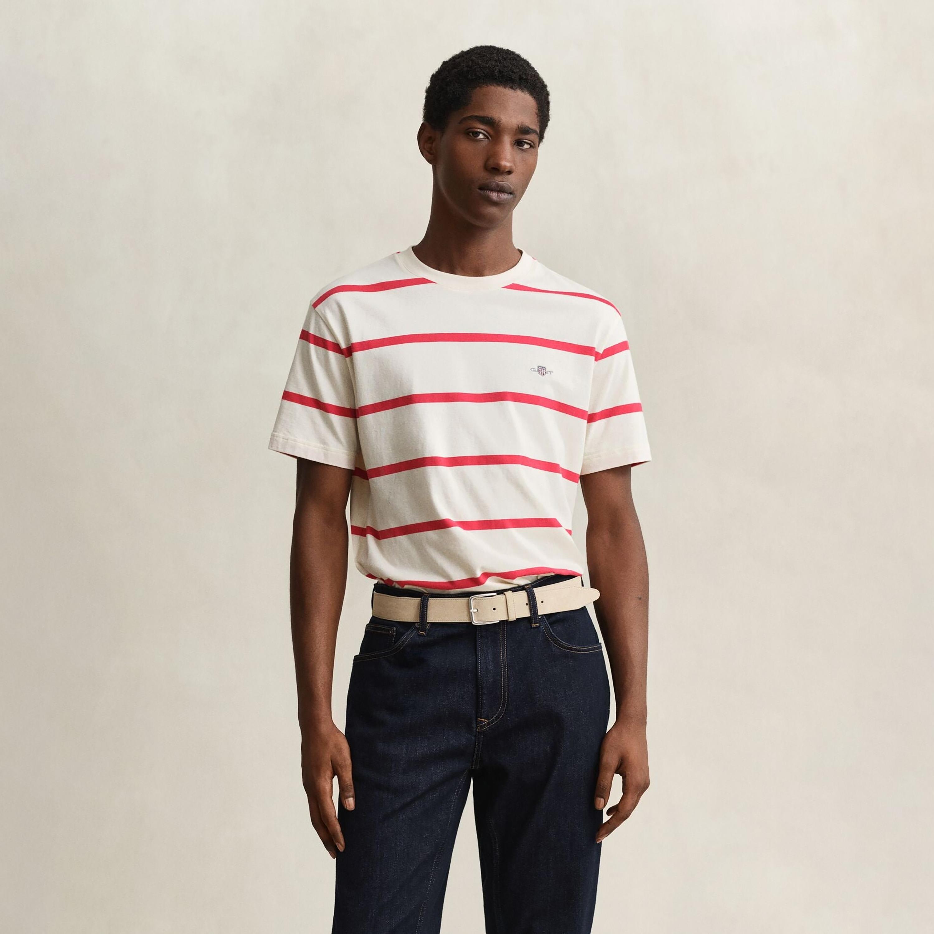 Gant Striped Regular Fit Short Sleeves Crew Neck Men's T-Shirt-men-clothing-tshirtsandpolos-tshirts-image-1
