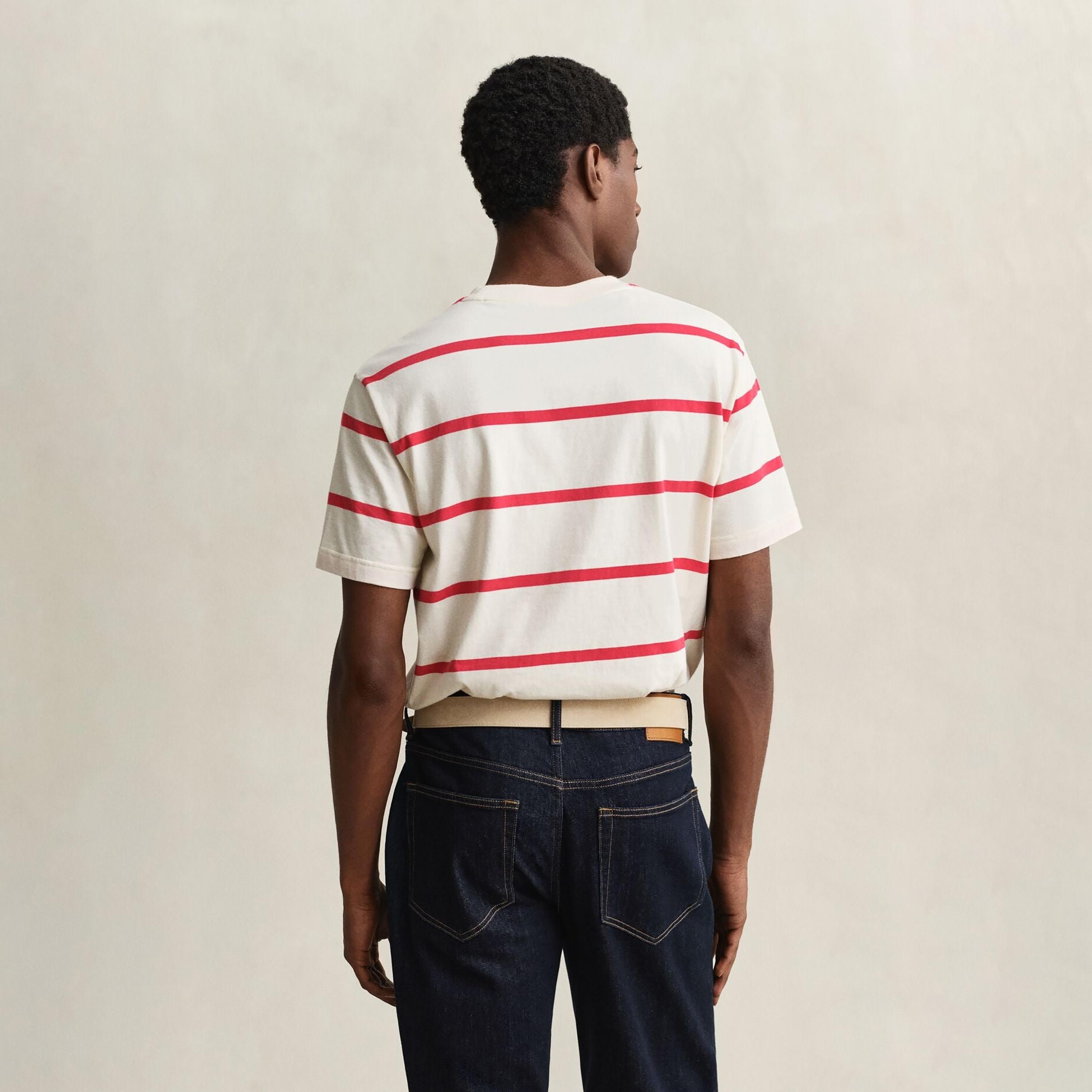 تيشيرت رجالي بياقة دائرية وأكمام قصيرة ومخطط من جانت.-men-clothing-tshirtsandpolos-tshirts-image-4