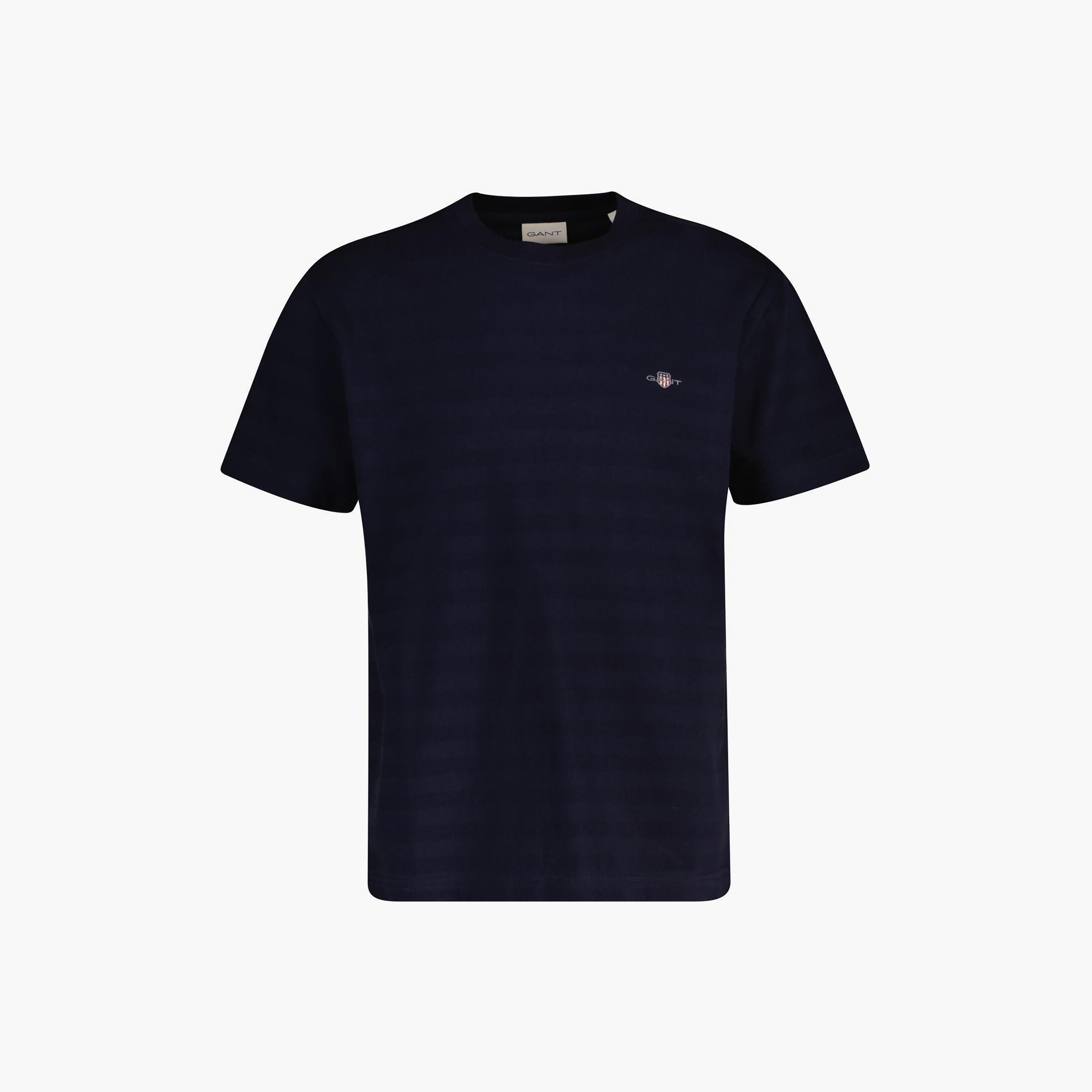 تي شيرت رجالي بأكمام قصيرة وياقة "كرو نيك" بتصميم مخطط بارز من جانت-men-clothing-tshirtsandpolos-tshirts-image-23