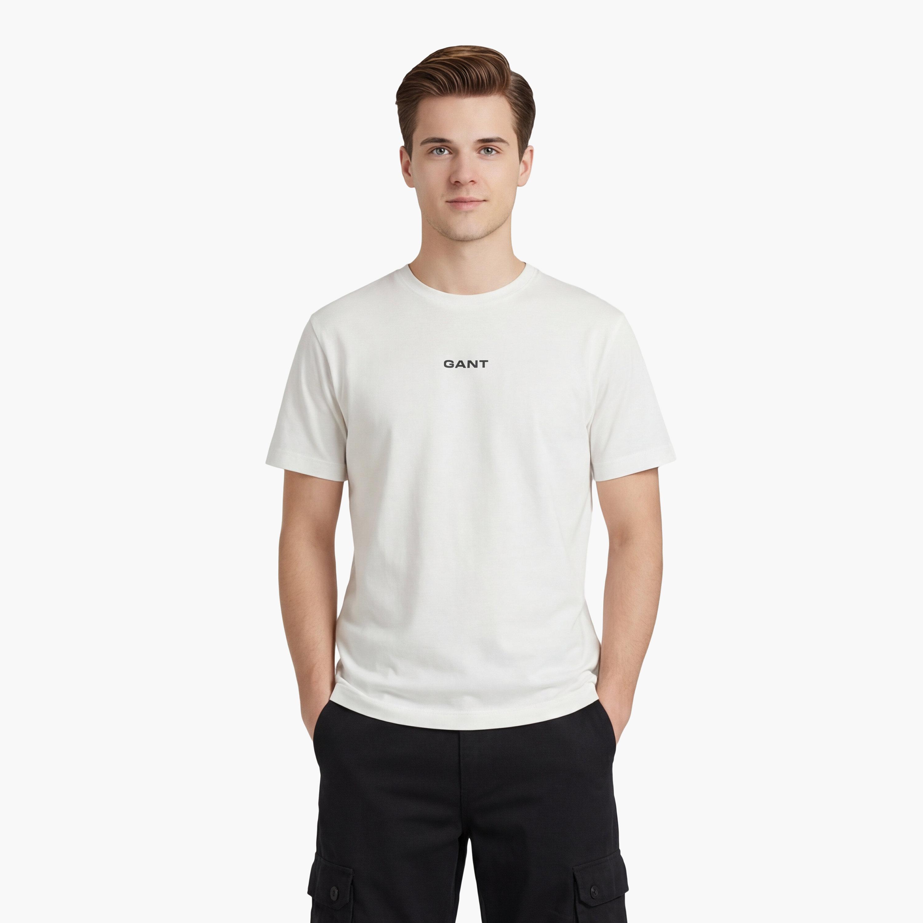 Gant Plain Crew Neck Short Sleeves Men's T-Shirt-men-clothing-tshirtsandpolos-tshirts-image-1
