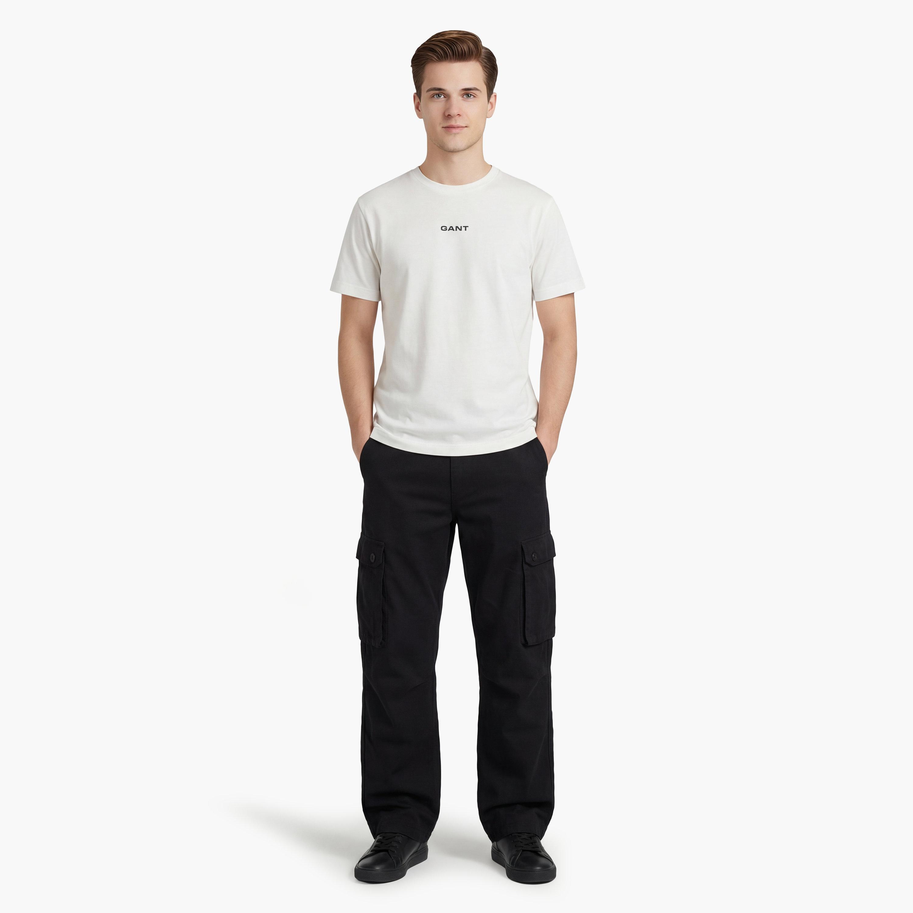 Gant Plain Crew Neck Short Sleeves Men's T-Shirt-men-clothing-tshirtsandpolos-tshirts-image-2