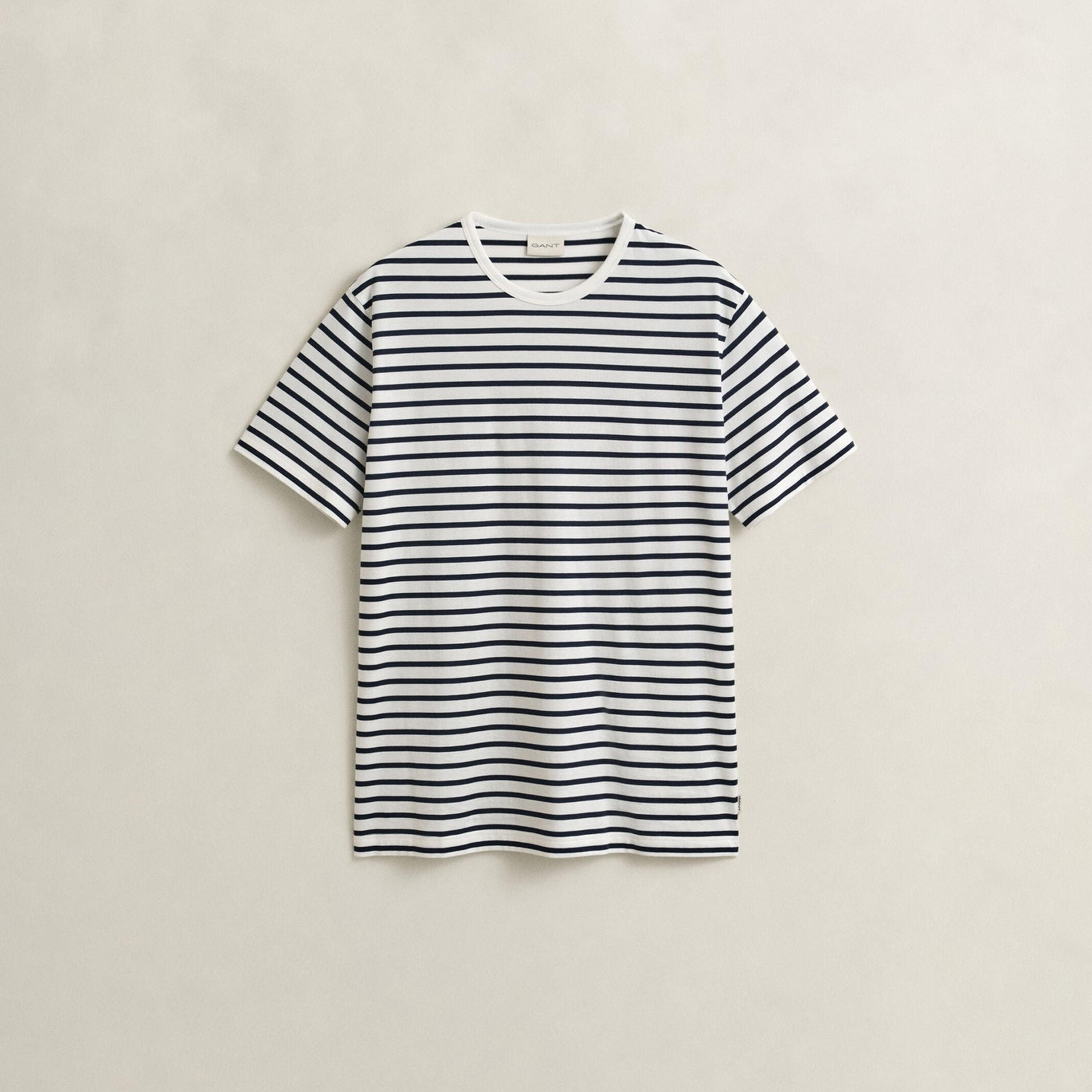 تيشيرت رجالي بياقة دائرية وأكمام قصيرة ومخطط من جانت.-men-clothing-tshirtsandpolos-tshirts-image-5