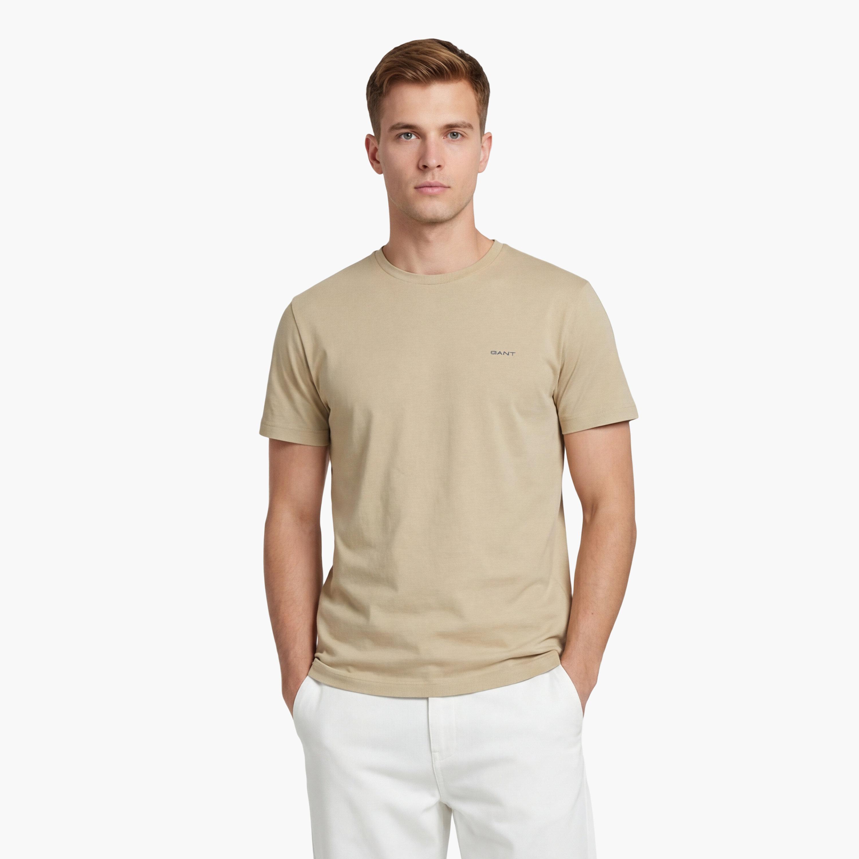Gant Plain Regular Fit Short Sleeves Crew Neck Men's T-Shirt-men-clothing-tshirtsandpolos-tshirts-image-1