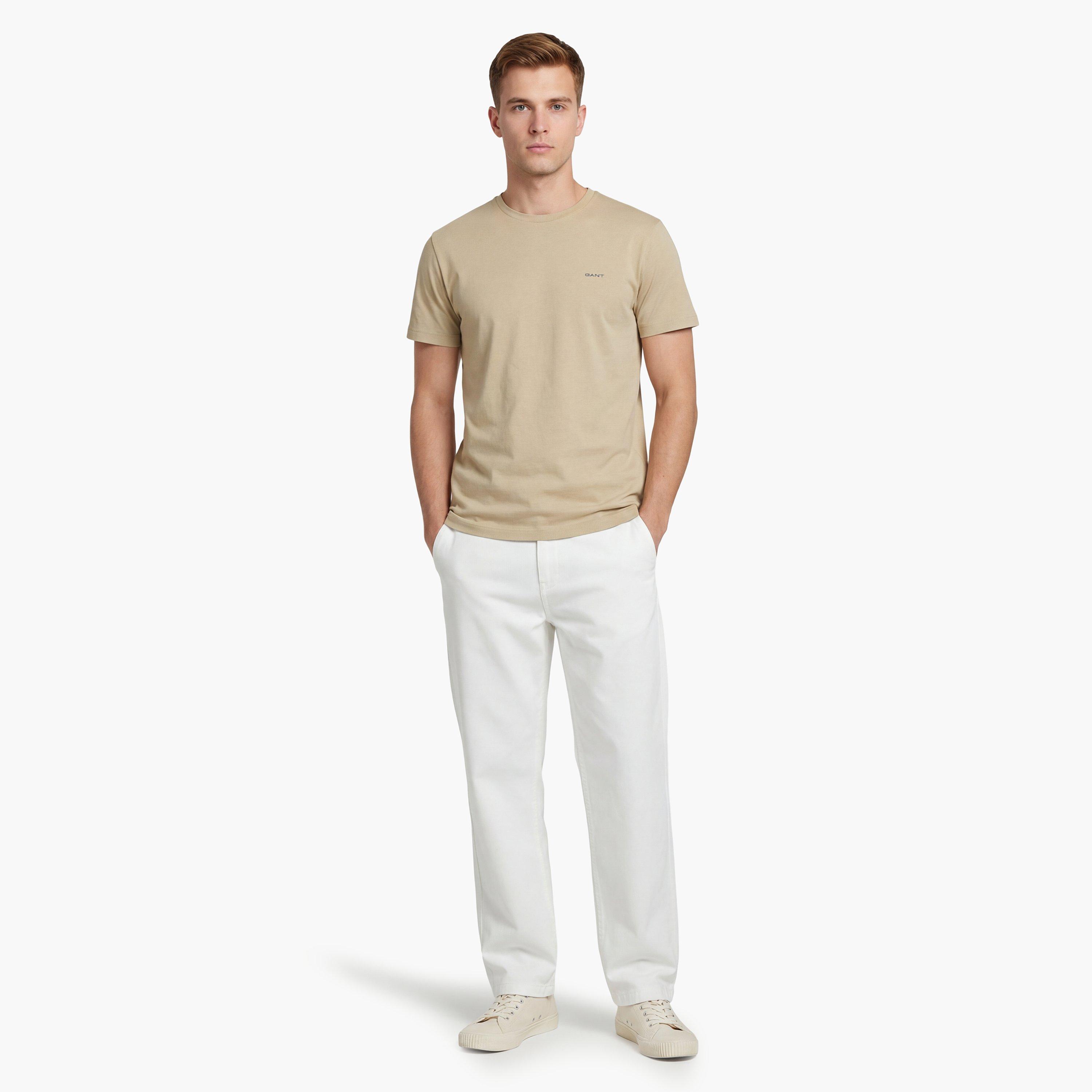Gant Plain Regular Fit Short Sleeves Crew Neck Men's T-Shirt-men-clothing-tshirtsandpolos-tshirts-image-2