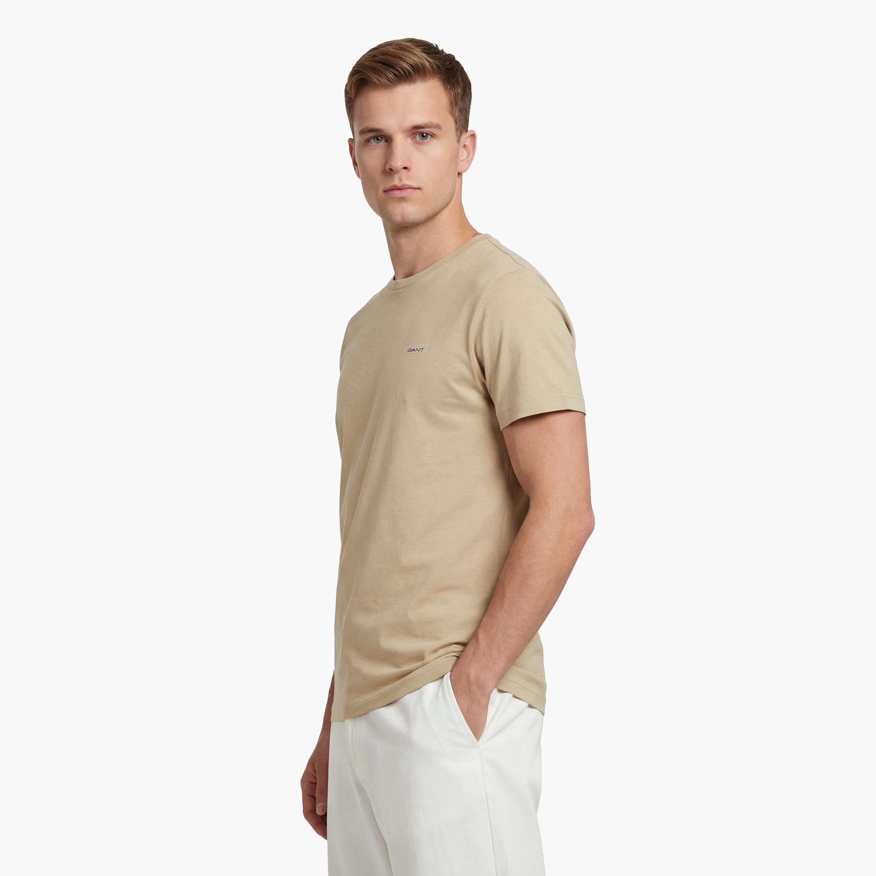 Gant Plain Regular Fit Short Sleeves Crew Neck Men's T-Shirt-men-clothing-tshirtsandpolos-tshirts-image-3