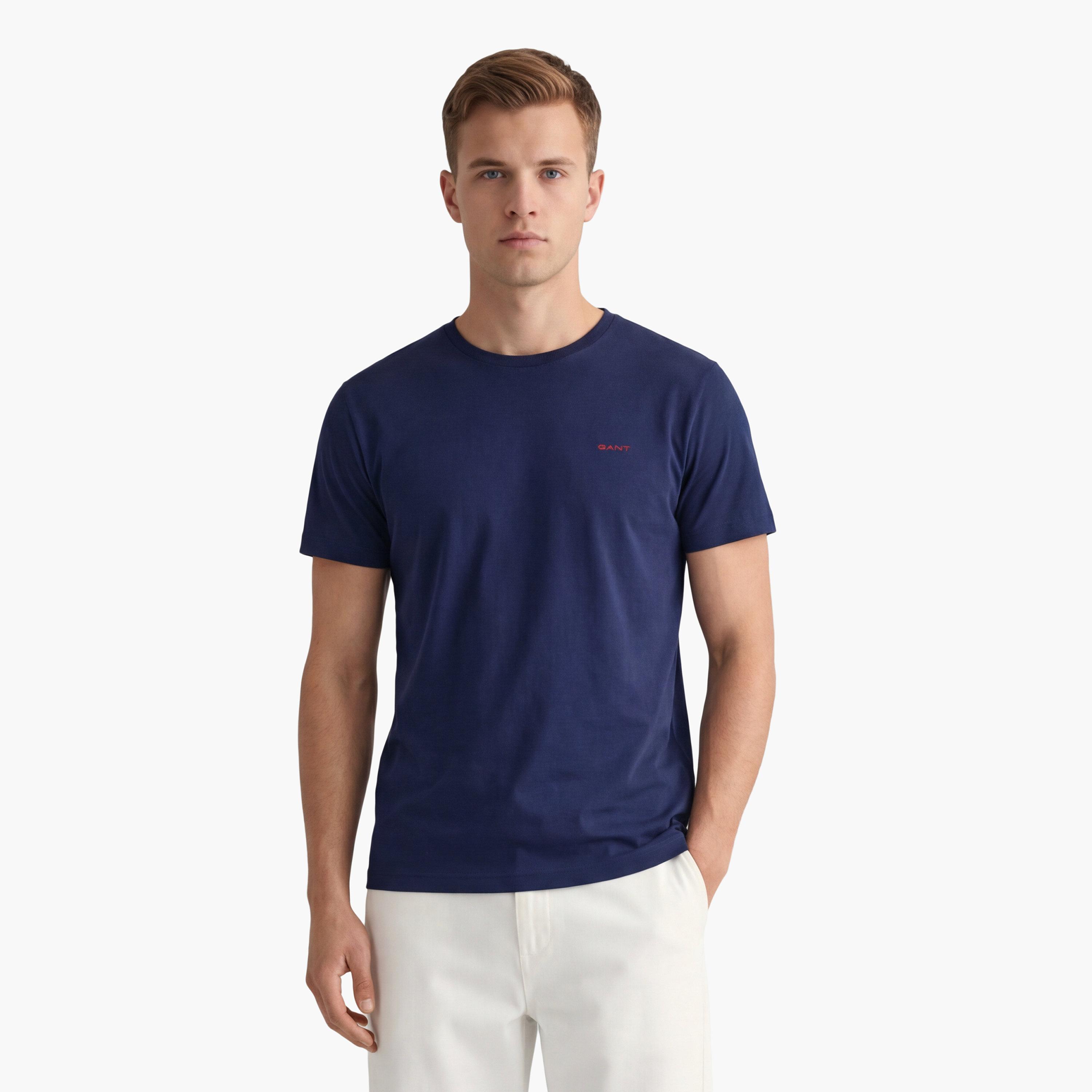 Gant Plain Regular Fit Short Sleeves Crew Neck Men's T-Shirt-men-clothing-tshirtsandpolos-tshirts-image-13