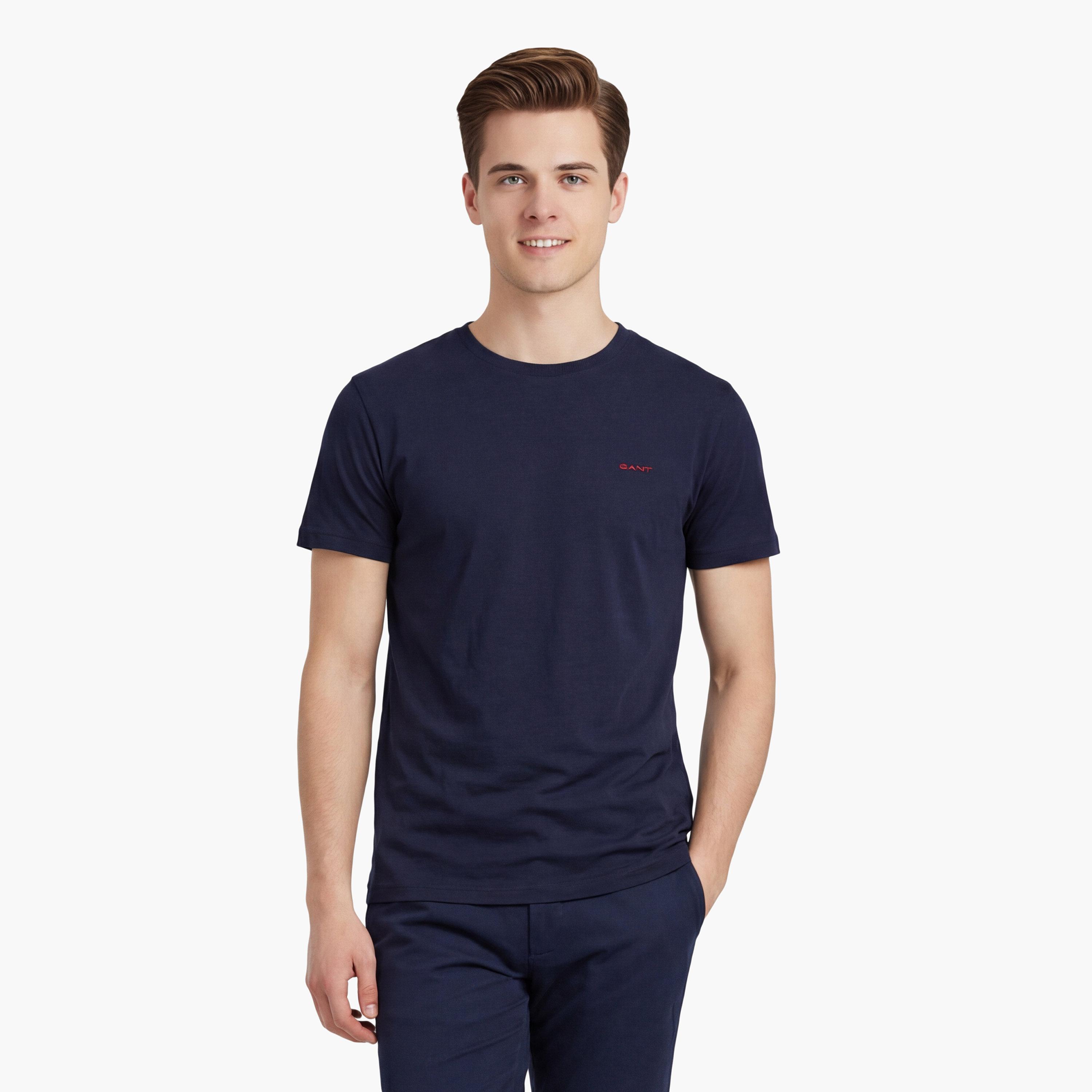 Gant Plain Regular Fit Short Sleeves Crew Neck Men's T-Shirt-men-clothing-tshirtsandpolos-tshirts-image-19