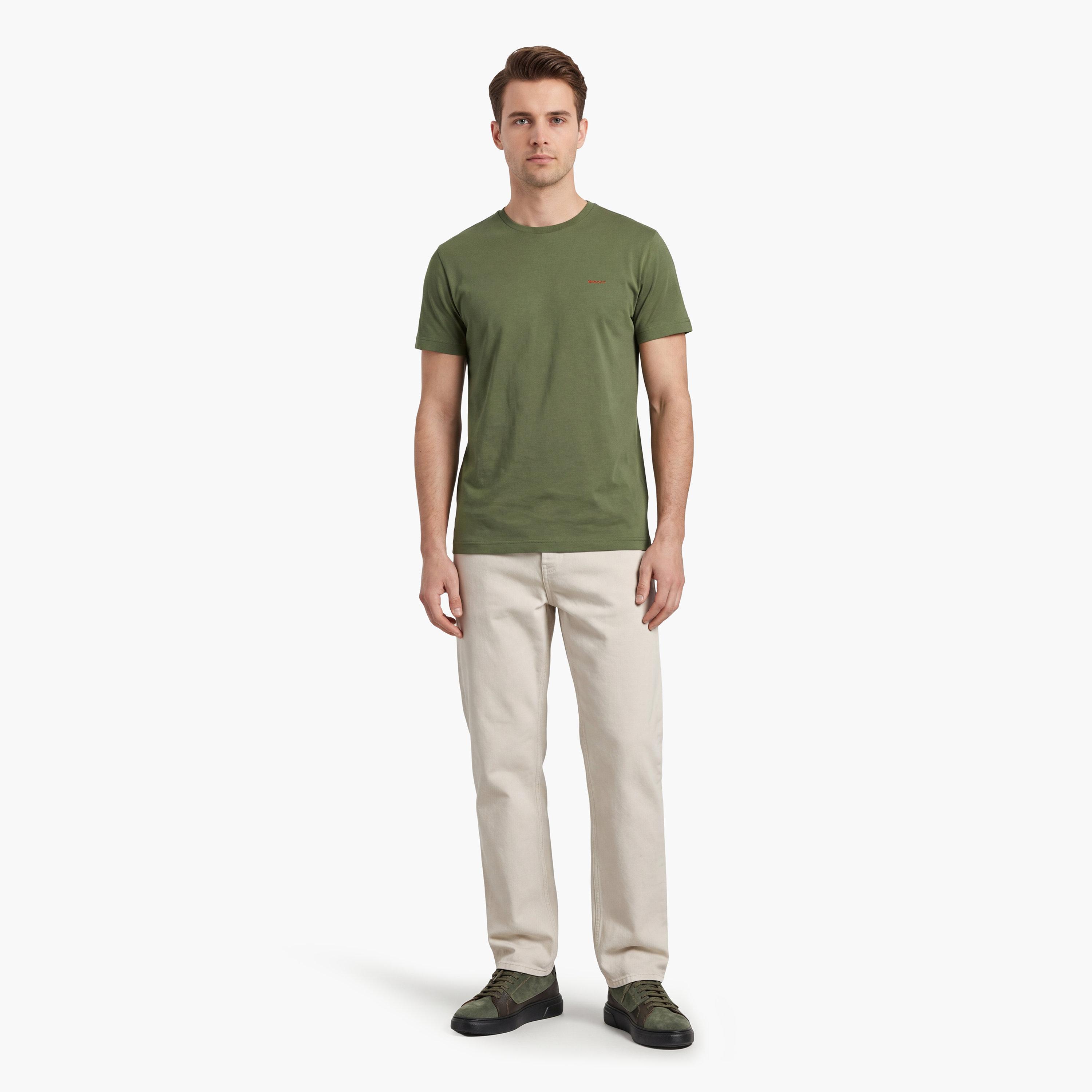 Gant Plain Regular Fit Short Sleeves Crew Neck Men's T-Shirt-men-clothing-tshirtsandpolos-tshirts-image-8