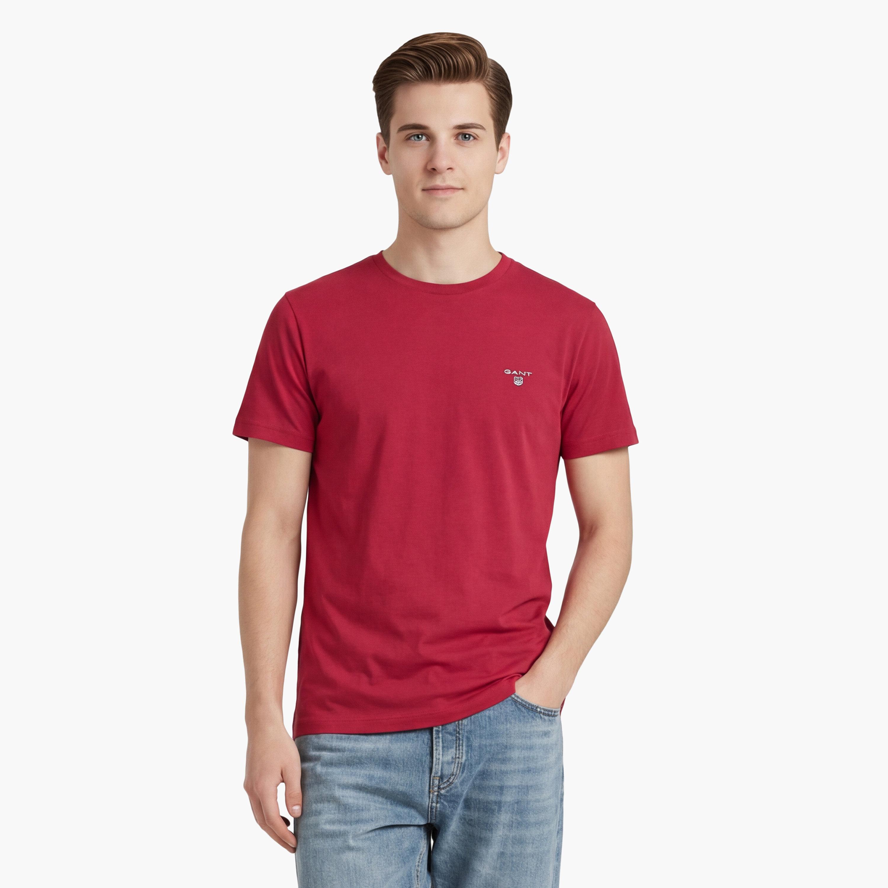 Gant Plain Regular Fit Short Sleeves Crew Neck Men's T-Shirt-men-clothing-tshirtsandpolos-tshirts-image-31