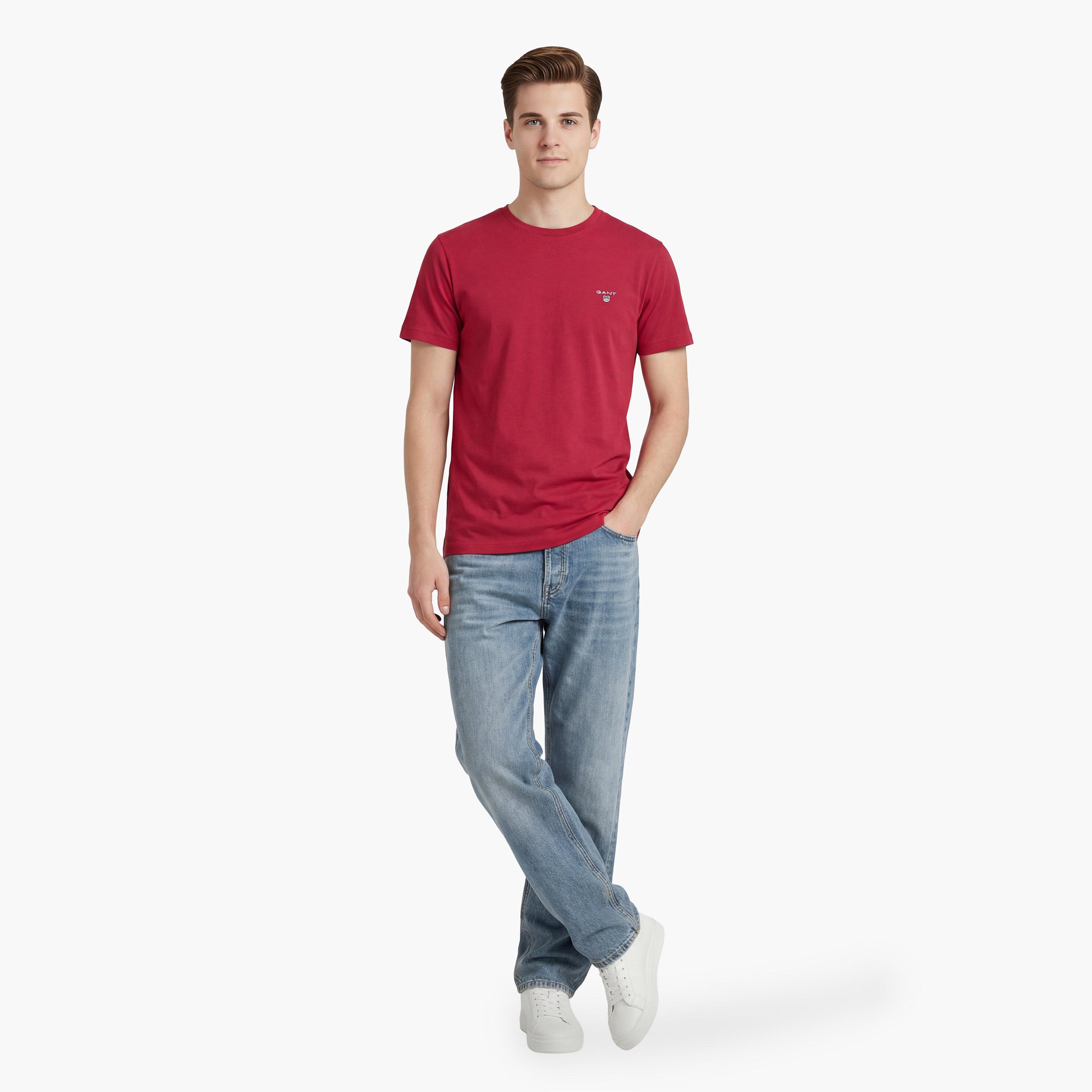 Gant Plain Regular Fit Short Sleeves Crew Neck Men's T-Shirt-men-clothing-tshirtsandpolos-tshirts-image-32