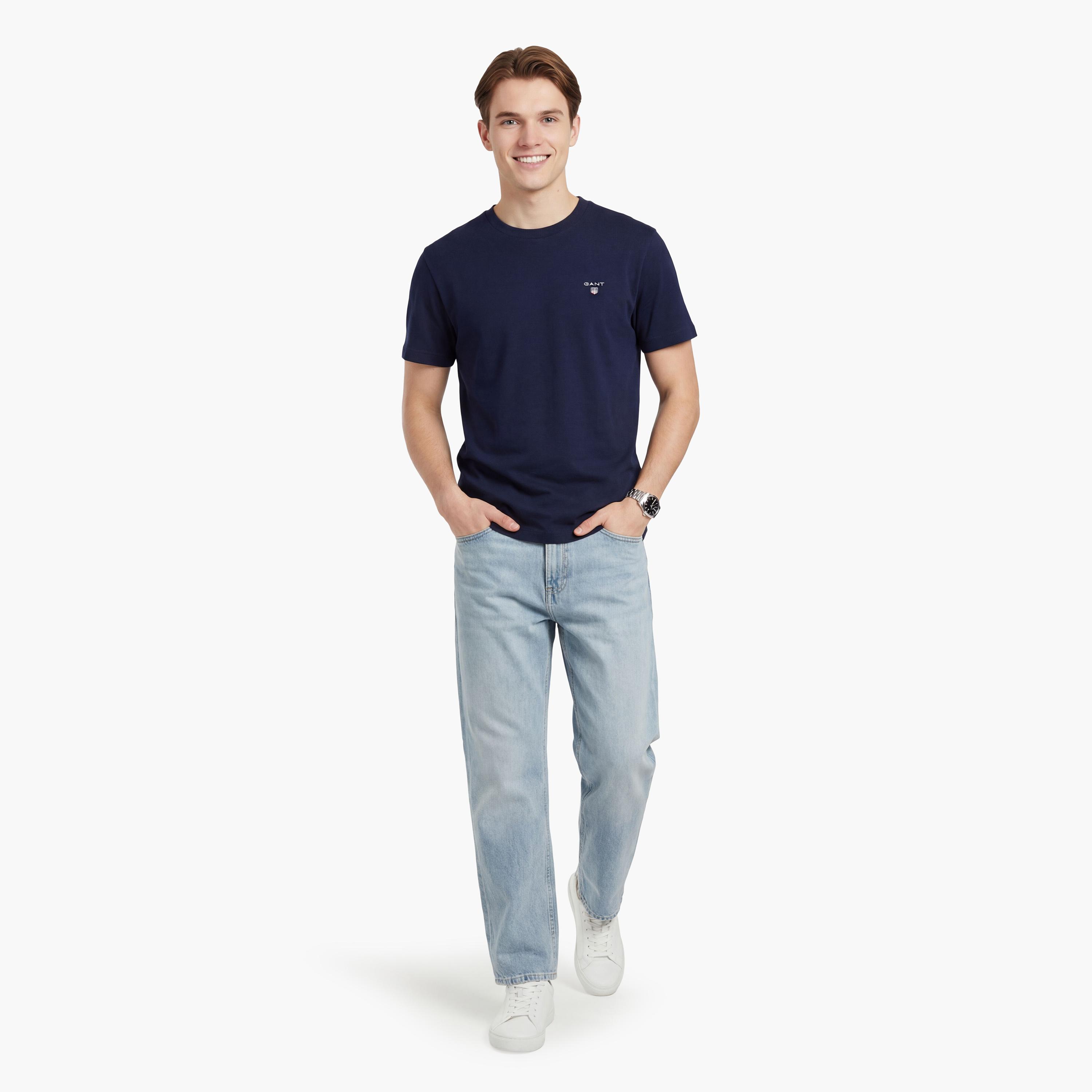 تيشيرت رجالي بياقة دائرية وأكمام قصيرة وسادة من جانت.-men-clothing-tshirtsandpolos-tshirts-image-8