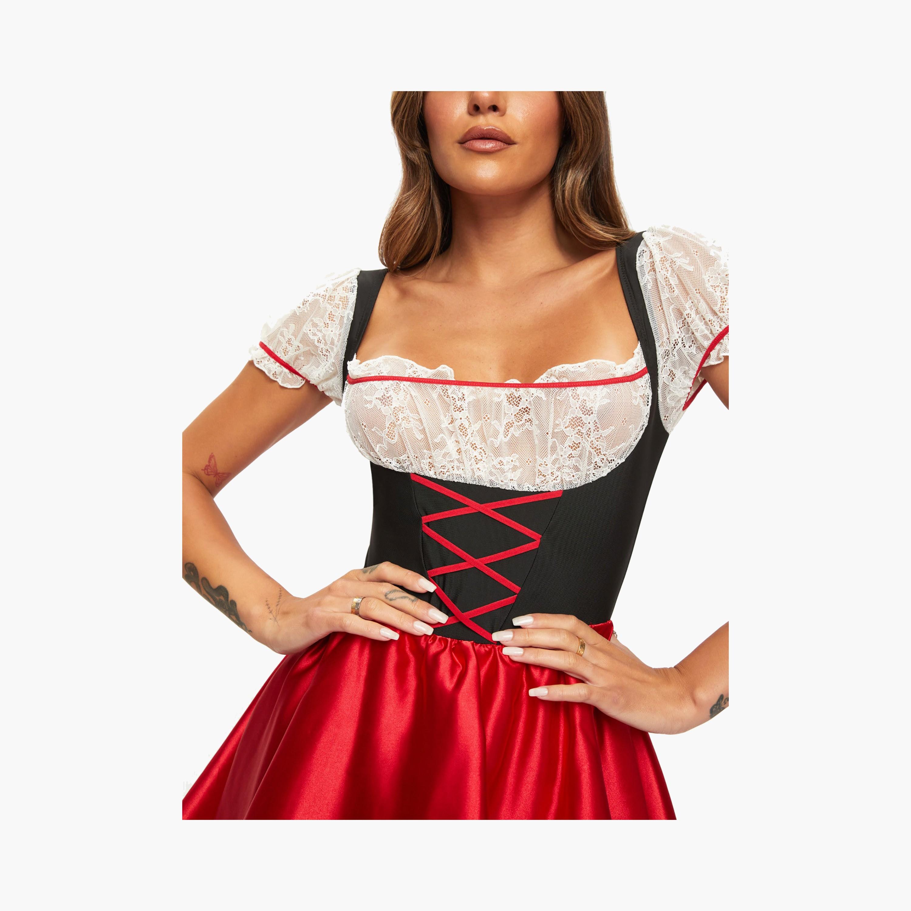 فستان نسائي أحمر بتصميم حجب الألوان بير مايد من آن سمرز-women-clothing-lingerie-babydollsandbodysuits-image-3