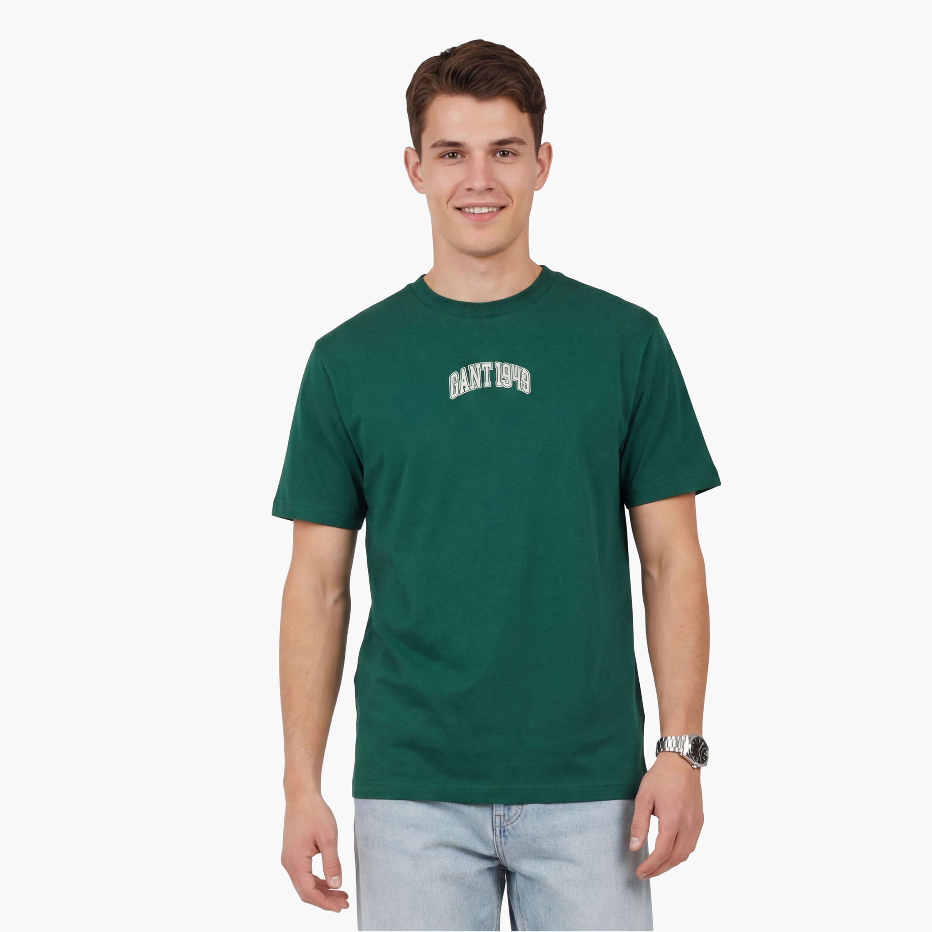 تيشيرت رجالي بياقة دائرية وأكمام قصيرة وطبعة جرافيك من جانت.-men-clothing-tshirtsandpolos-tshirts-image-12