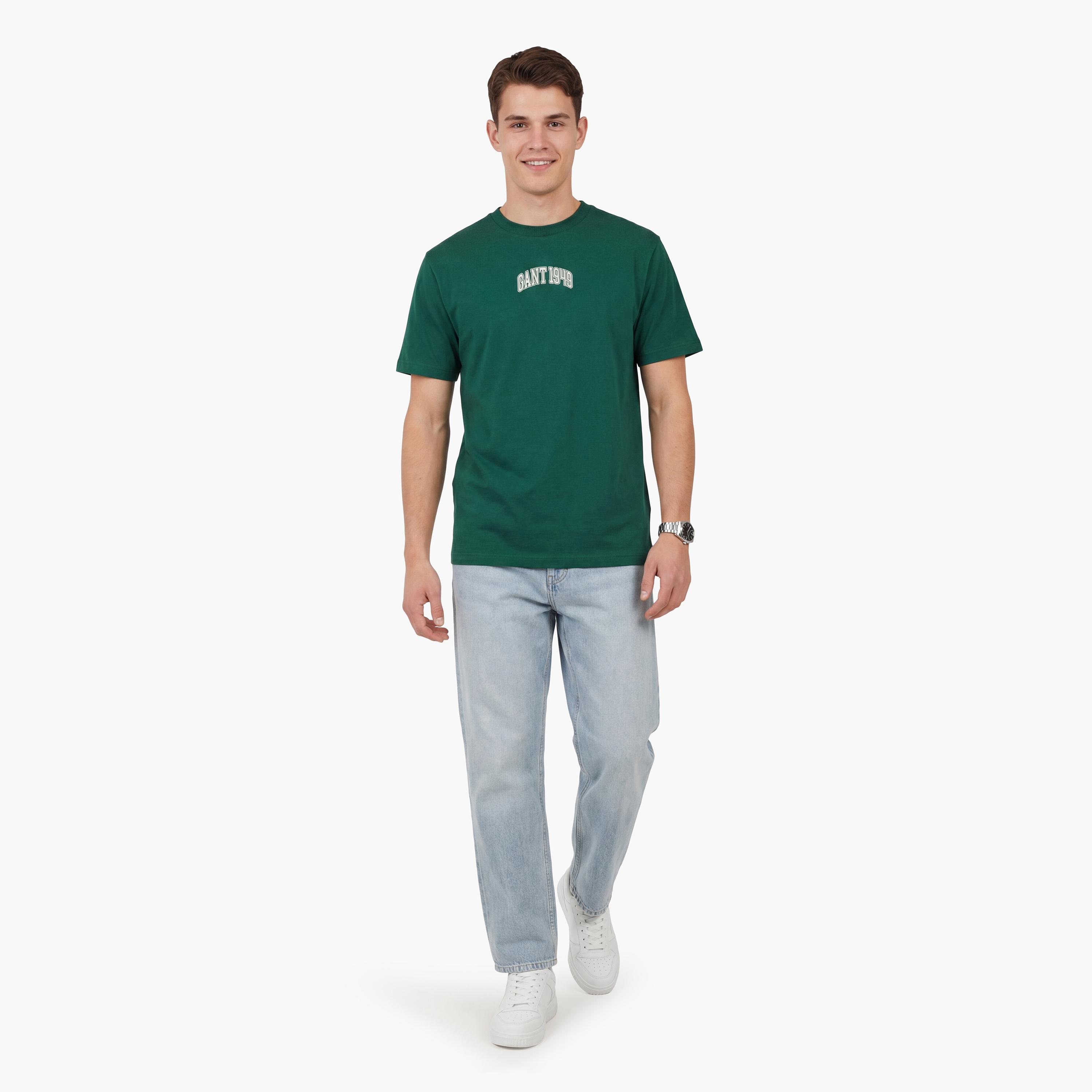 تيشيرت رجالي بياقة دائرية وأكمام قصيرة وطبعة جرافيك من جانت.-men-clothing-tshirtsandpolos-tshirts-image-13