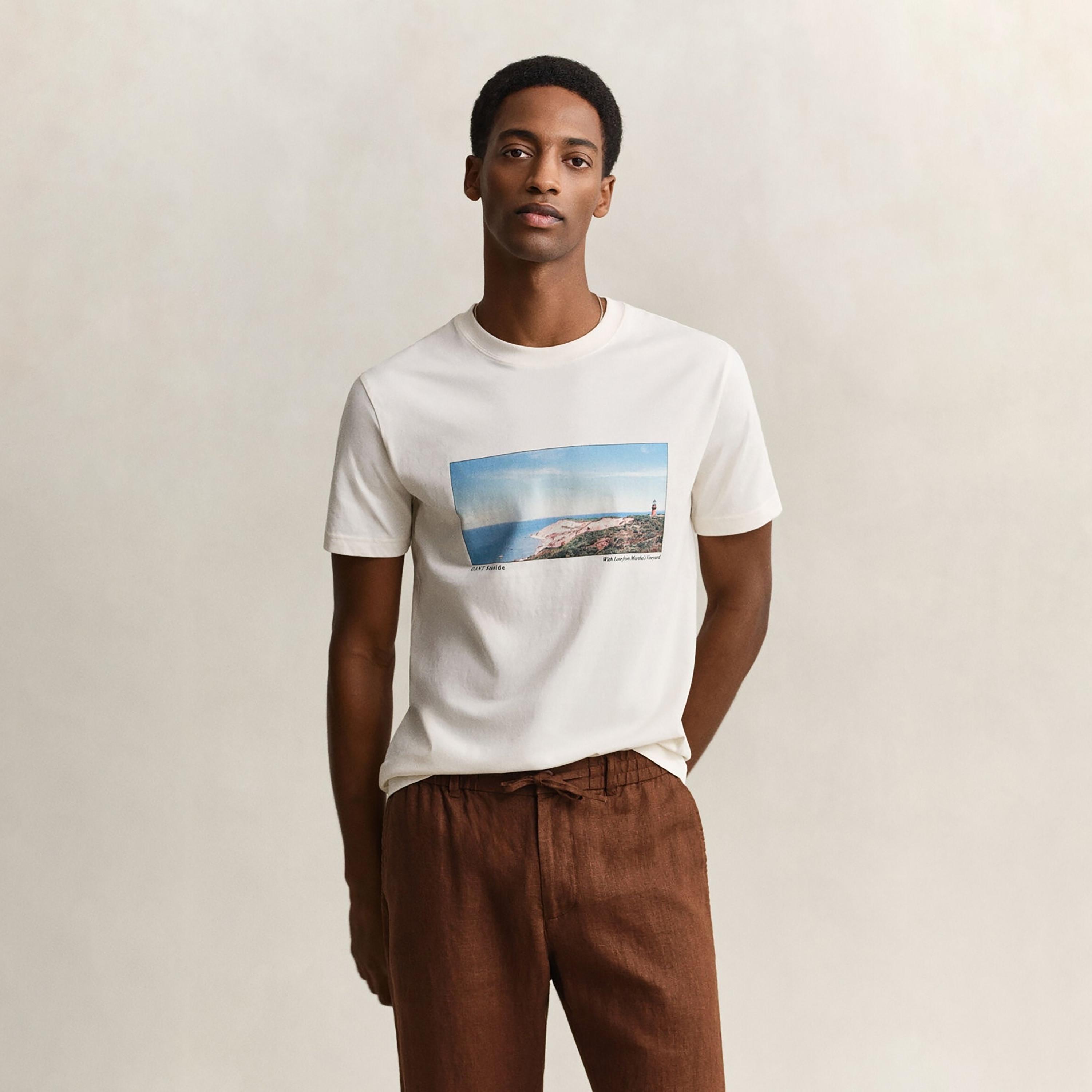 Gant Printed Crew Neck Short Sleeves Men's T-Shirt-men-clothing-tshirtsandpolos-tshirts-image-1
