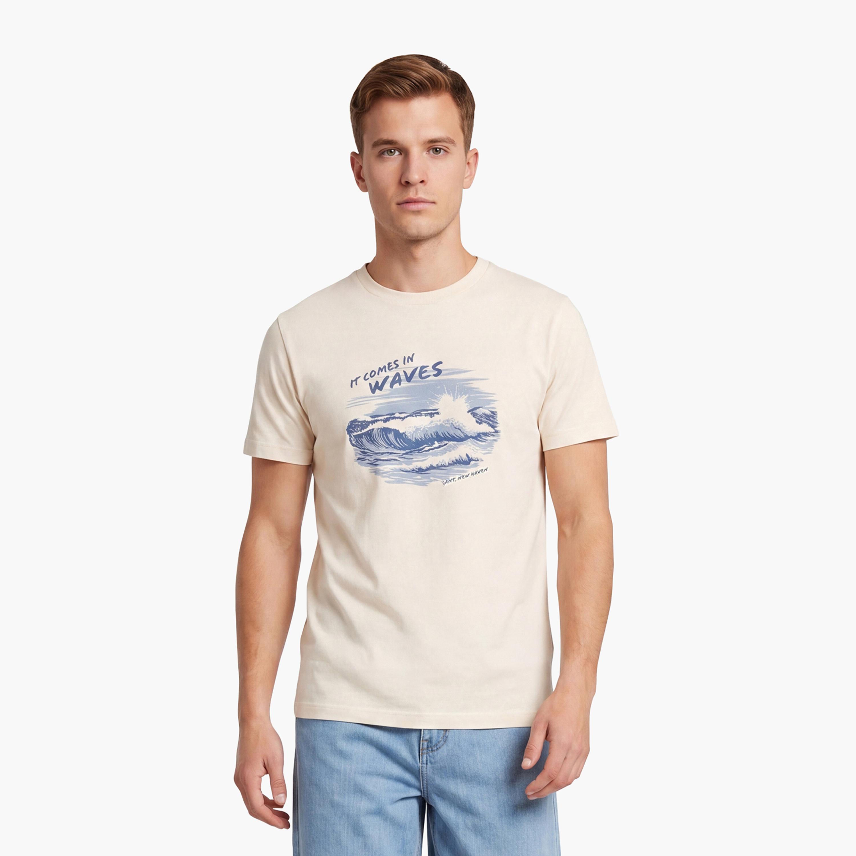 Gant Graphic Regular Fit Short Sleeves Crew Neck Men's T-Shirt-men-clothing-tshirtsandpolos-tshirts-image-1