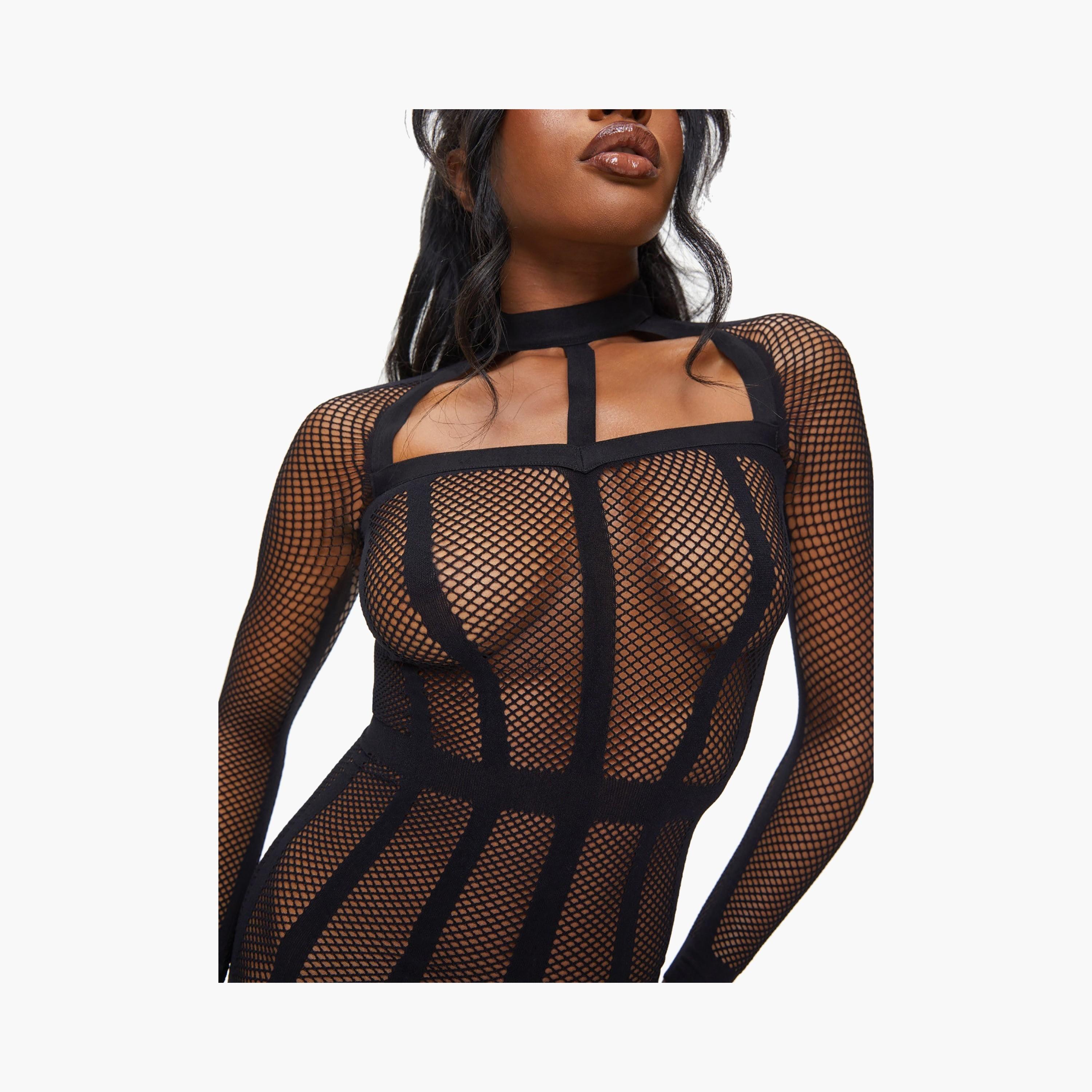 Ann Summers Jupiter Crotchless Black Non-Wired Non-Padded Women's Bodystocking-women-clothing-lingerie-babydollsandbodysuits-image-3
