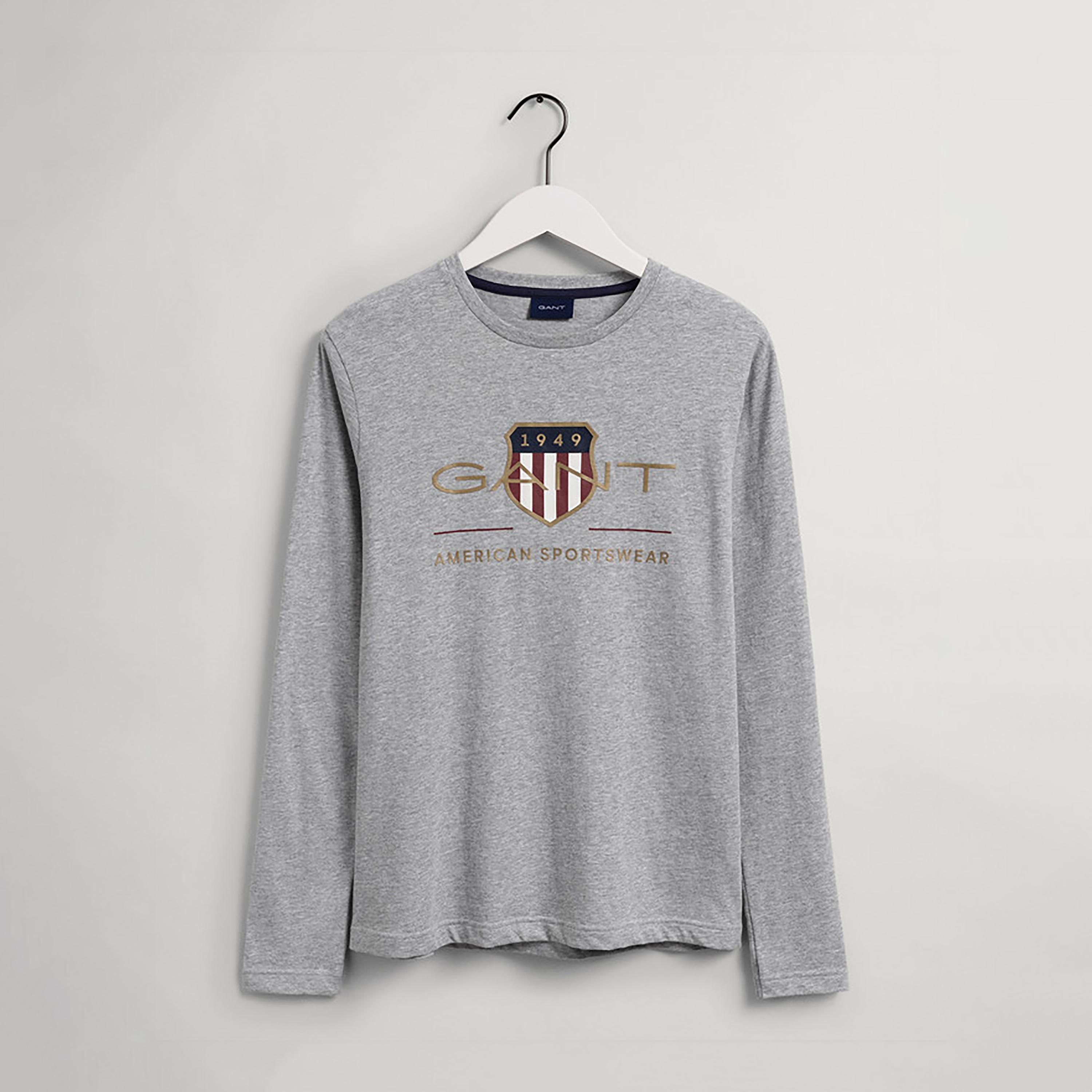 تي-شيرت جانت لوجو بأكمام طويلة وياقة دائرية-men-clothing-tshirtsandpolos-tshirts-image-1