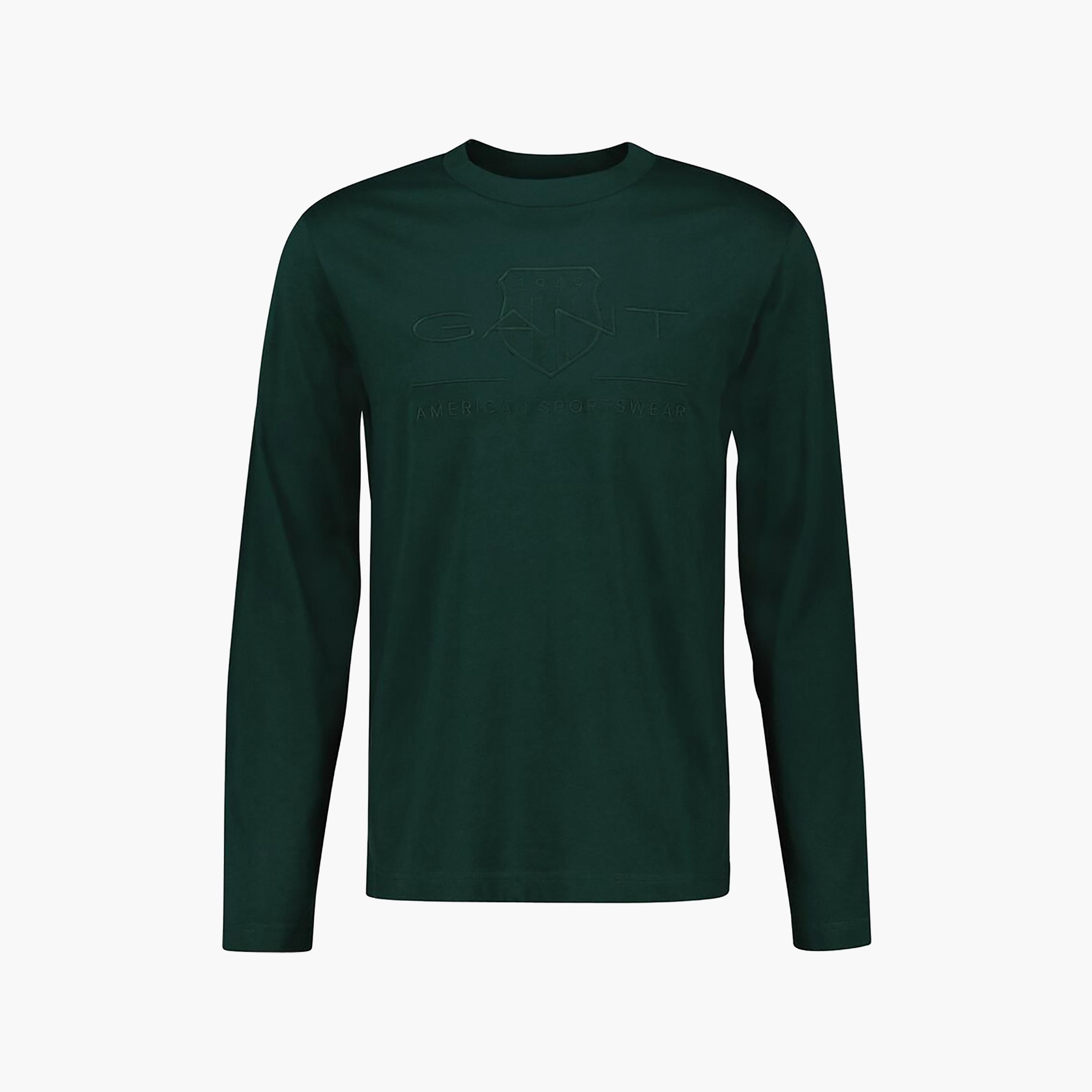 تي شيرت رجالي مطرز بشعار الدرع وياقة دائرية وأكمام طويلة من Gant-men-clothing-tshirtsandpolos-tshirts-image-5