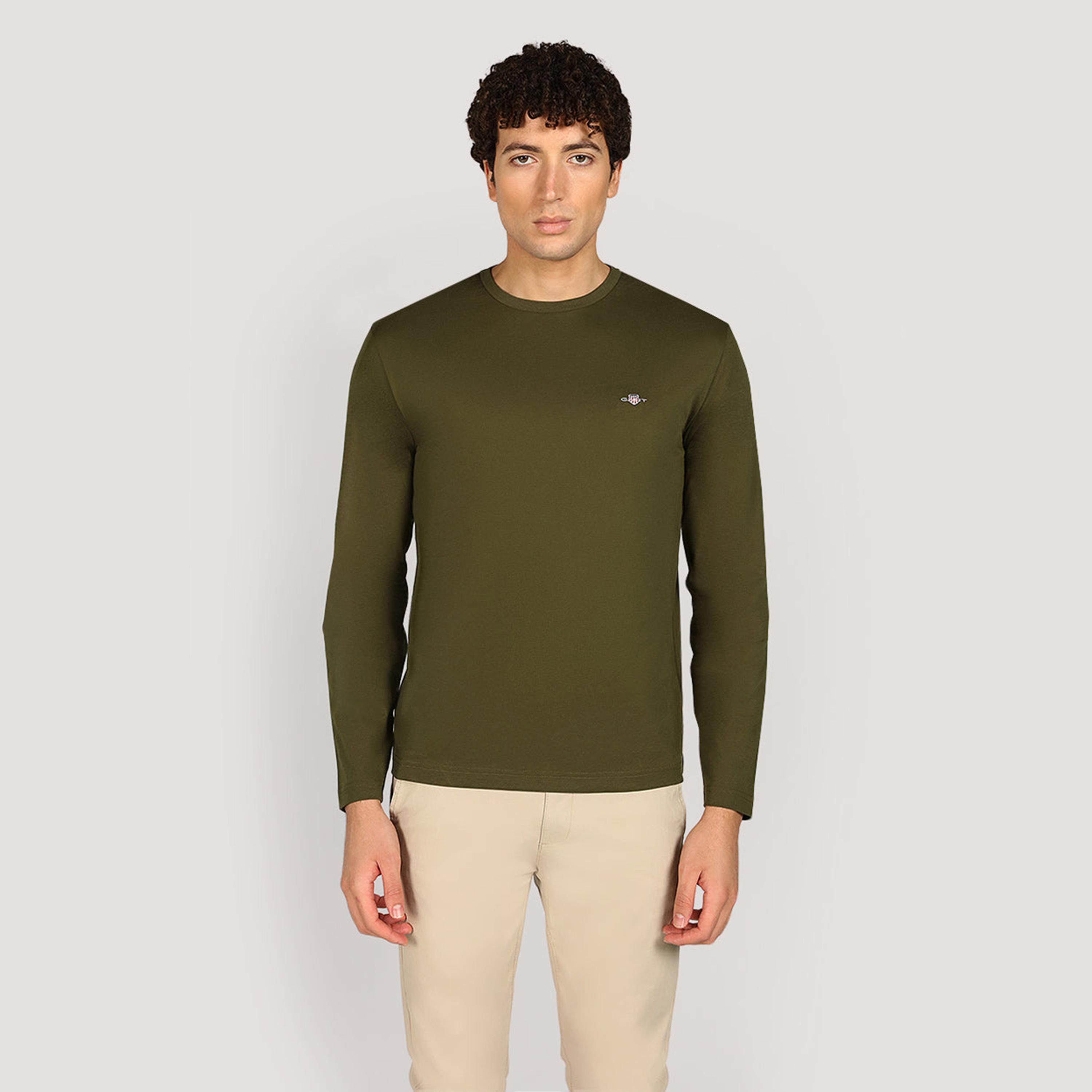 Gant Plain Regular Fit Long Sleeves Crew Neck Men's T-Shirt-men-clothing-tshirtsandpolos-tshirts-image-1